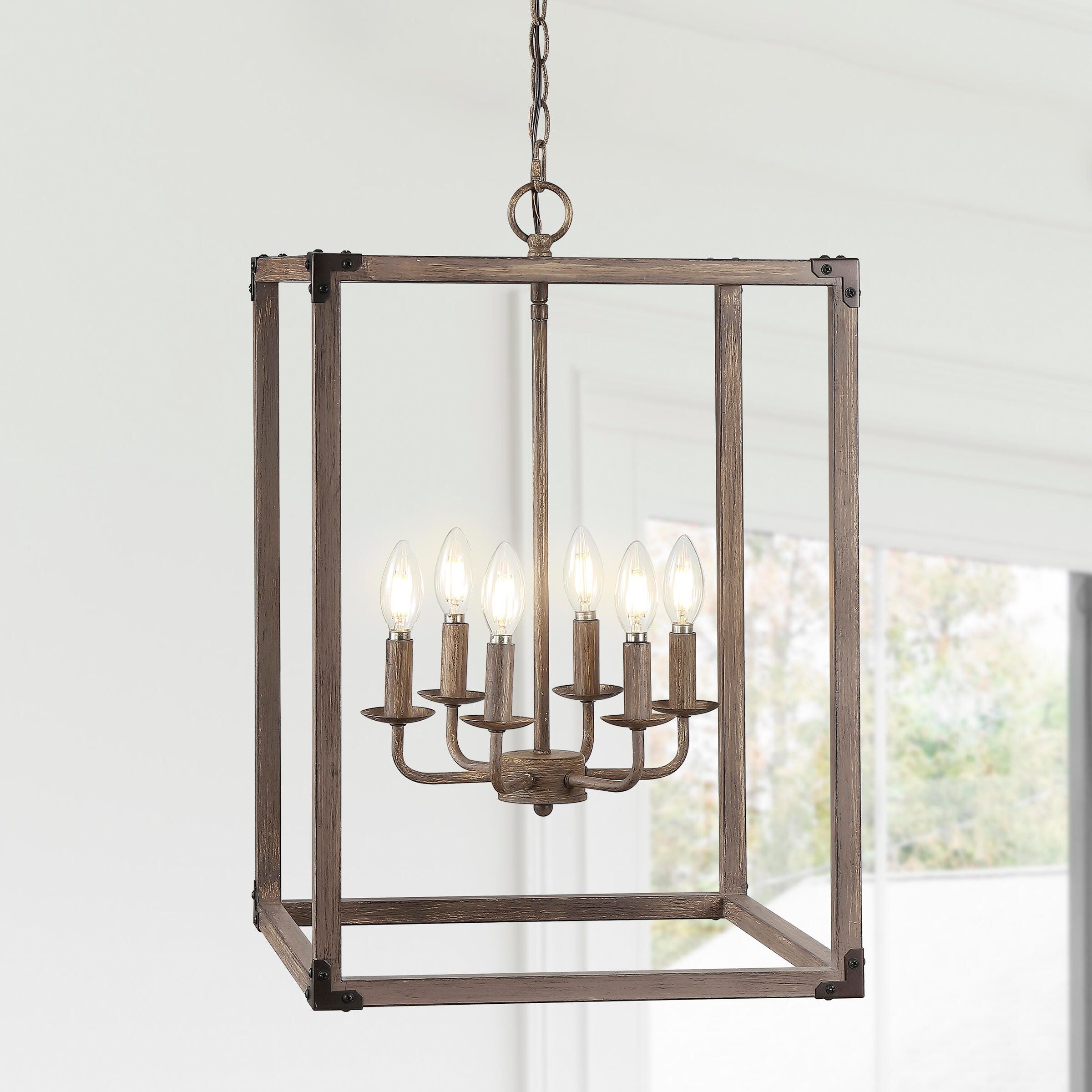 Jonathan Y 6-Light Adjustable LED Pendant, , large