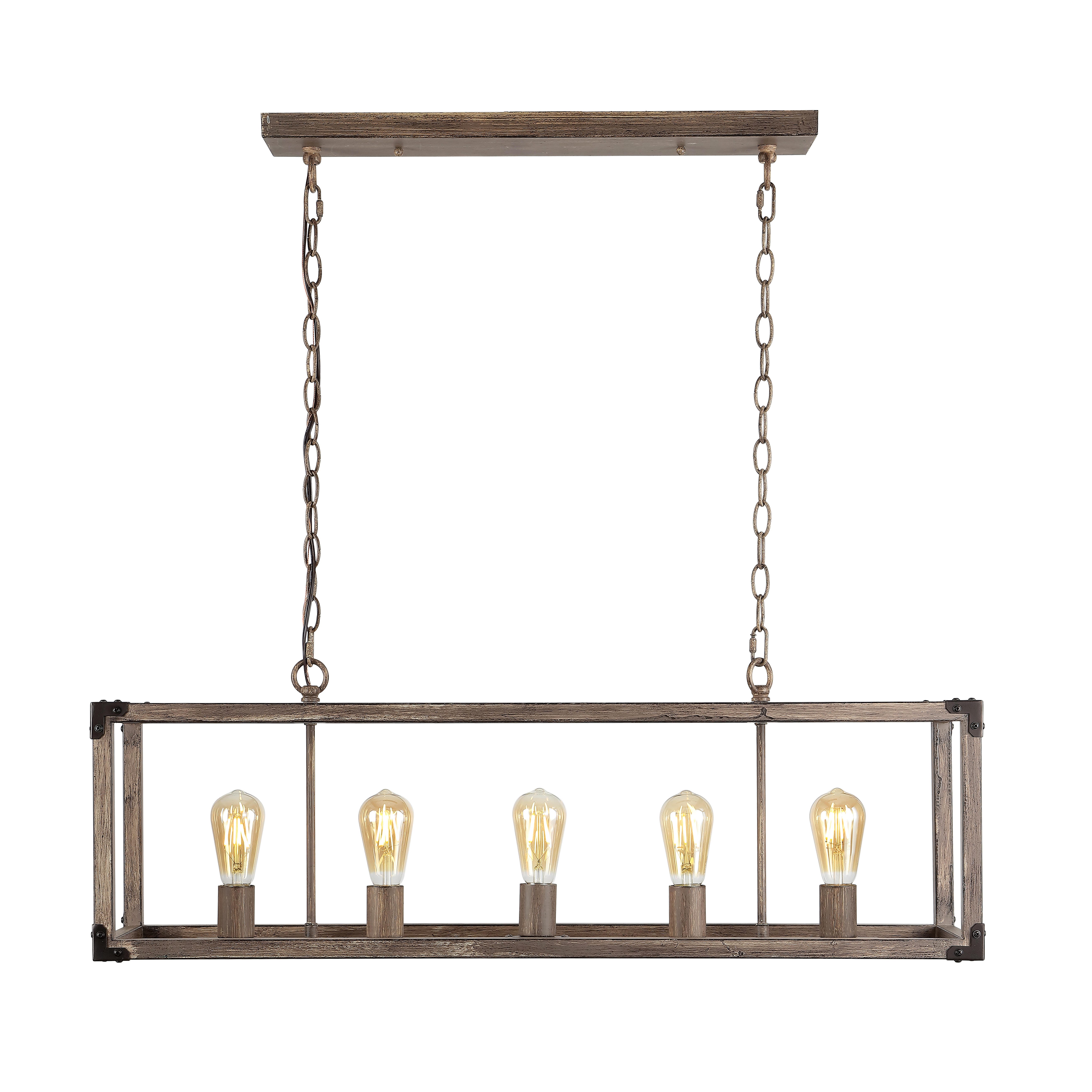 Jonathan Y 5-Light Adjustable LED Pendant, , large