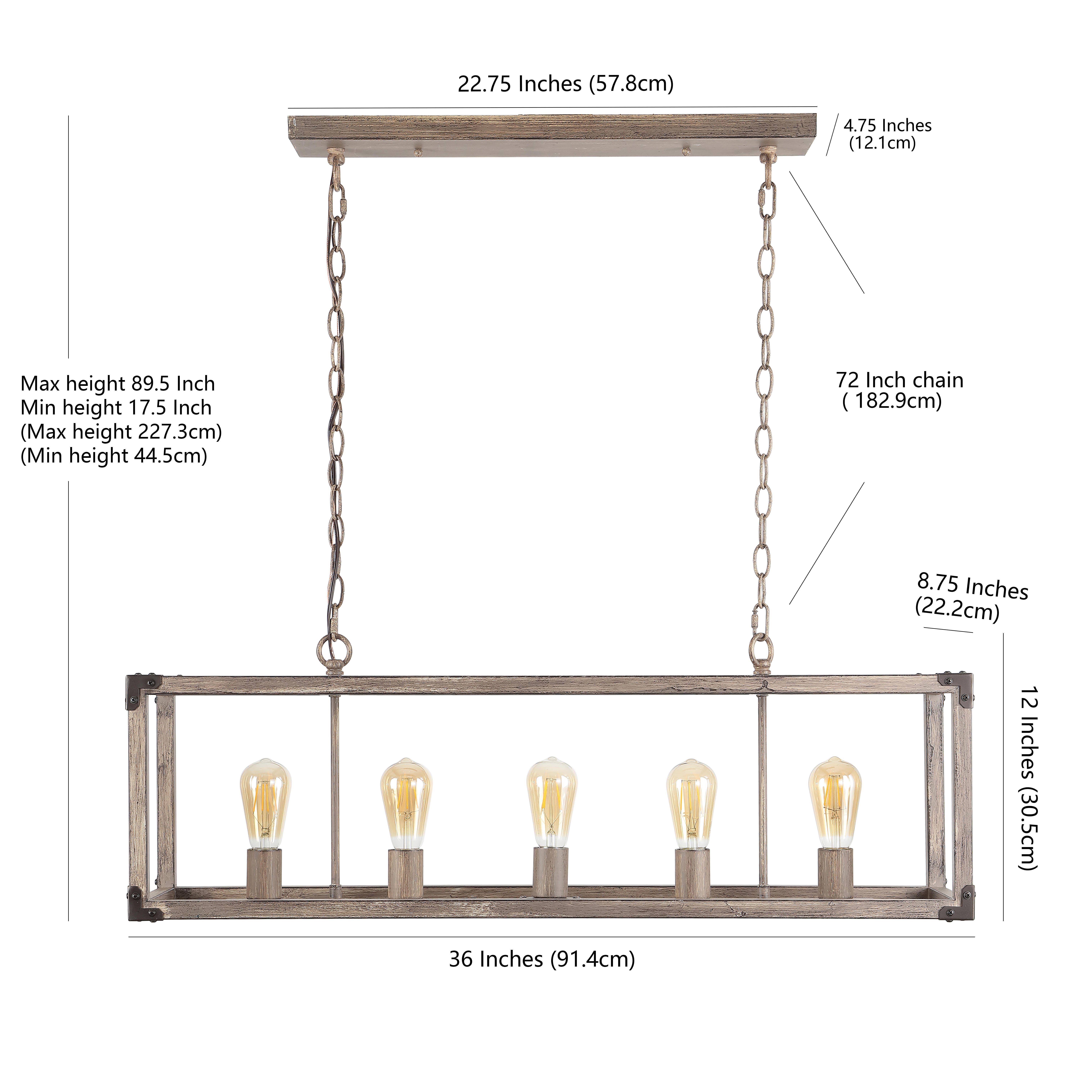 Jonathan Y 5-Light Adjustable LED Pendant, , large