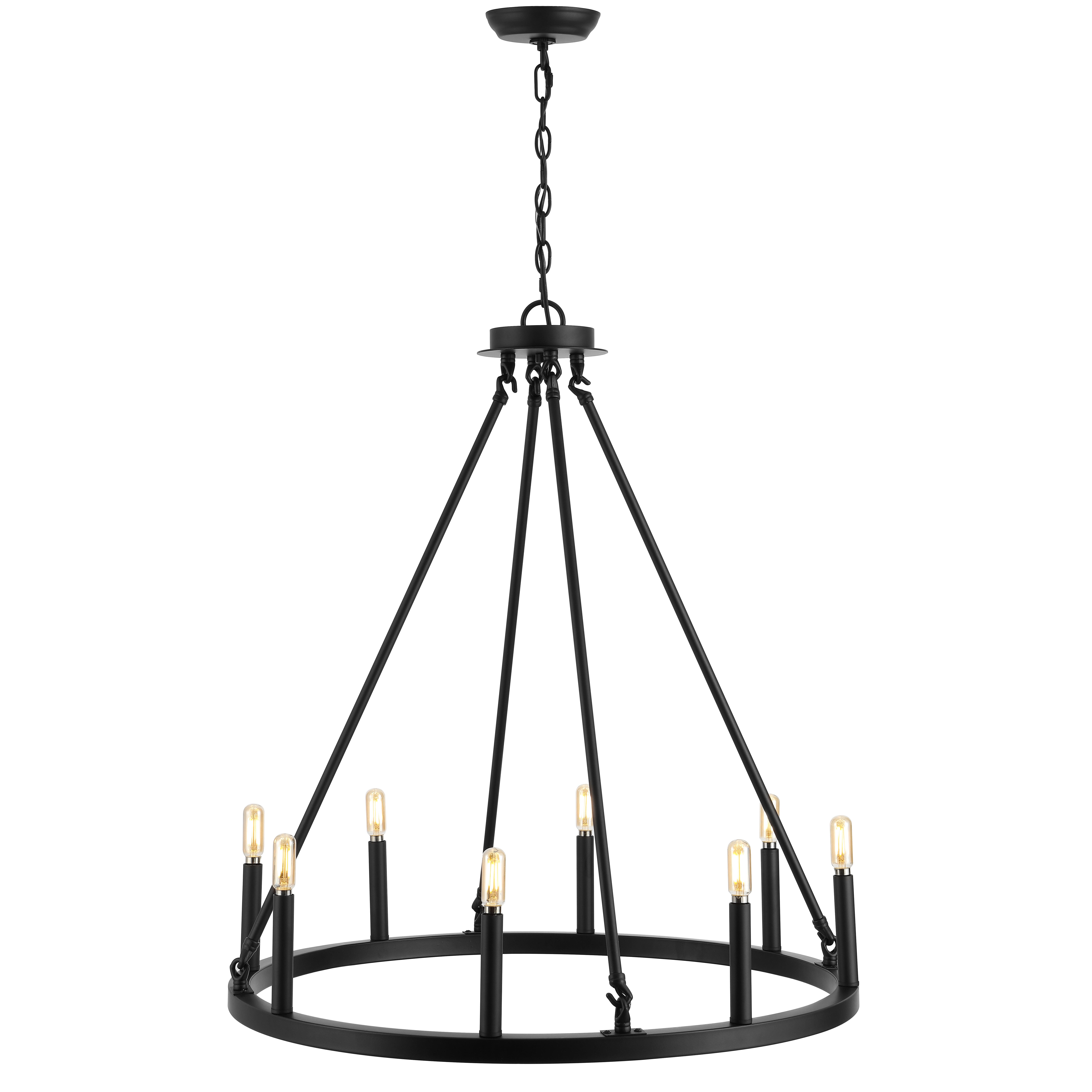 Jonathan Y 8-Light Ring LED Chandelier, , large