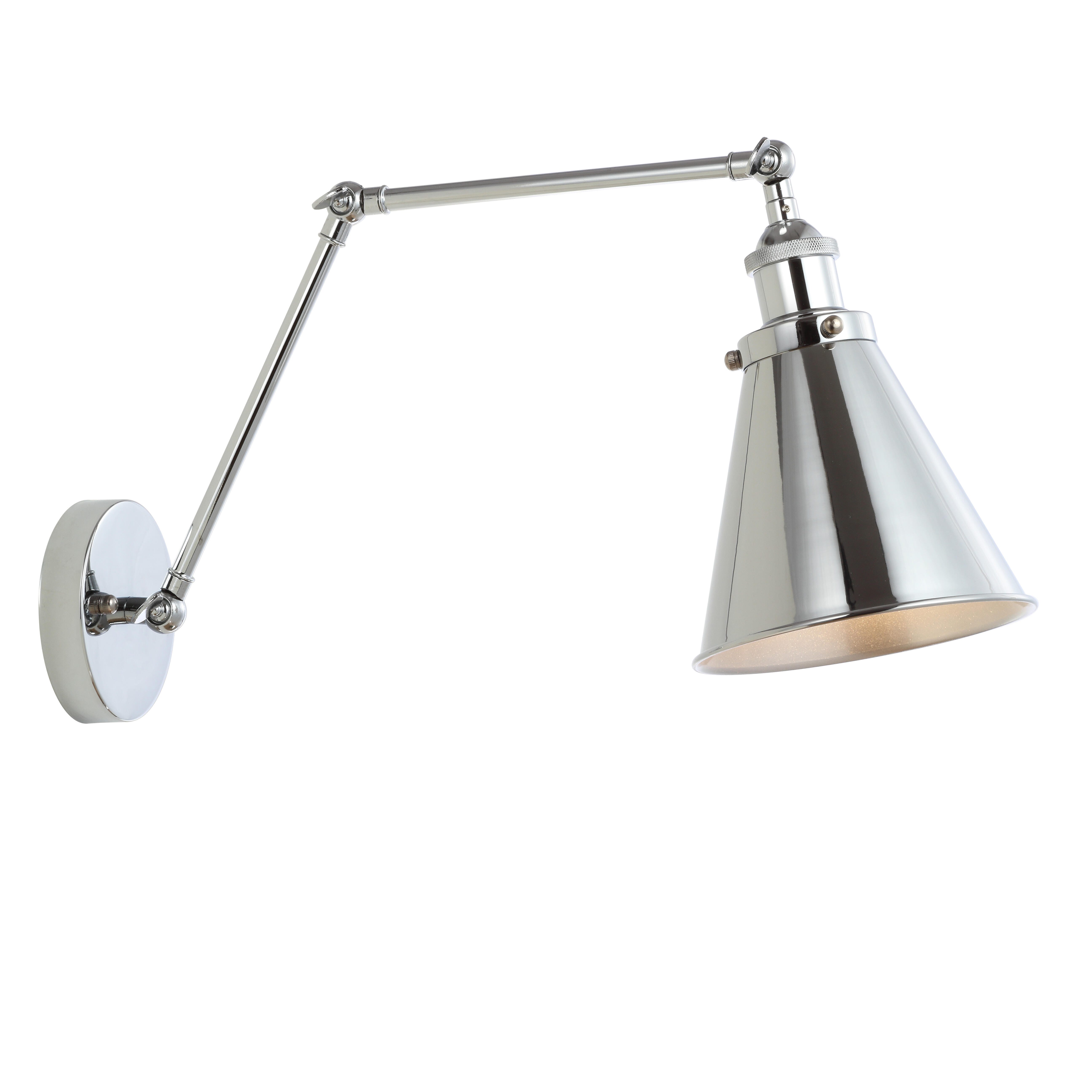 Jonathan Y Adjustable Arm LED Wall Sconce, Silver, large
