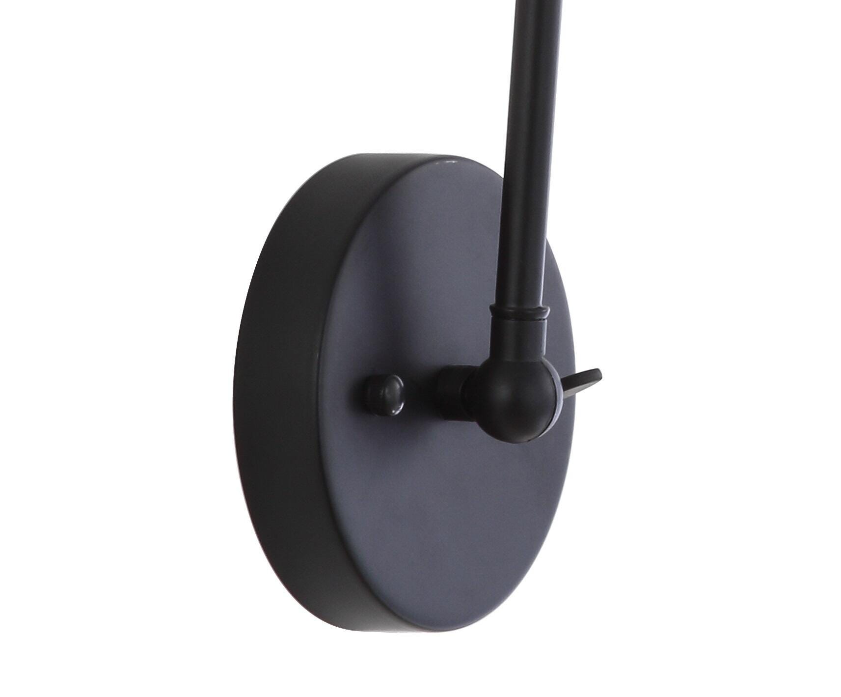 Jonathan Y Adjustable Arm LED Wall Sconce, Black, large