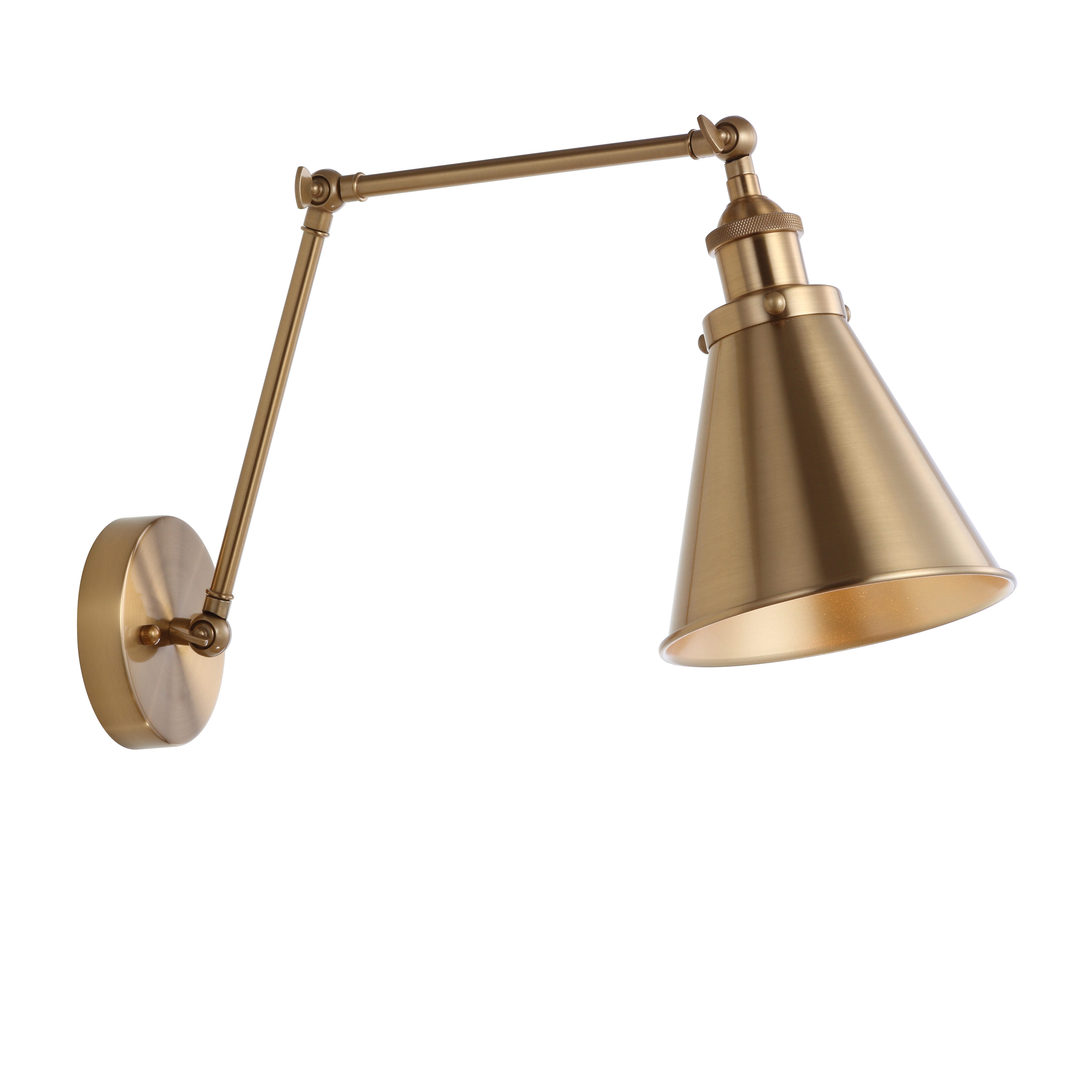 Jonathan Y Adjustable Arm LED Wall Sconce, Gold, large