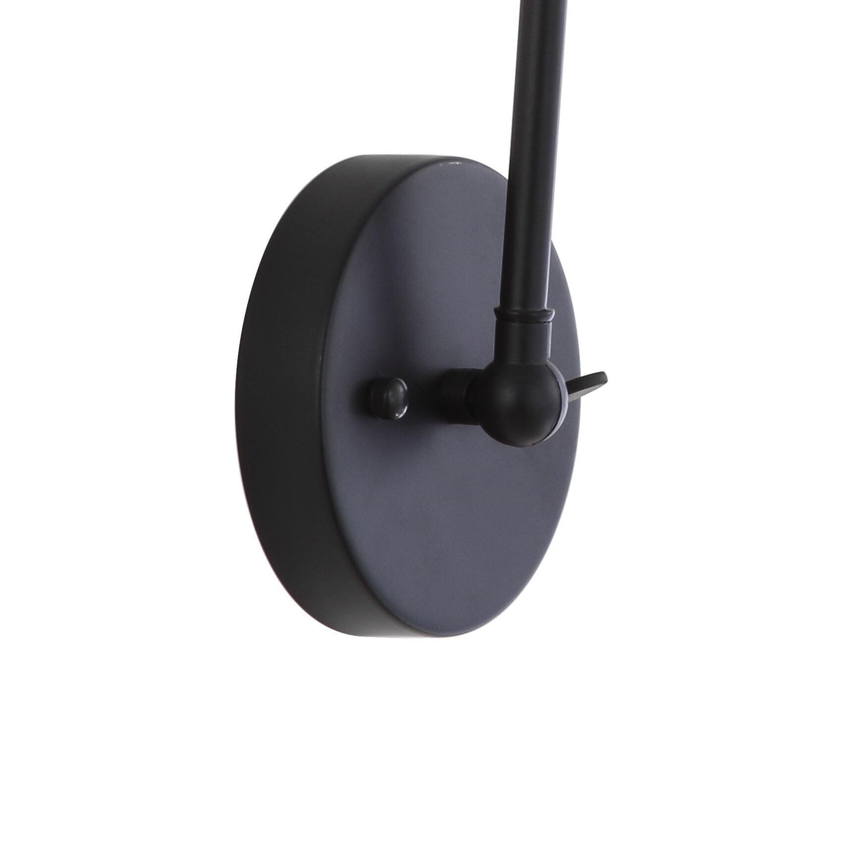 Jonathan Y Adjustable Arm LED Wall Sconce (Set of 2), Black, large