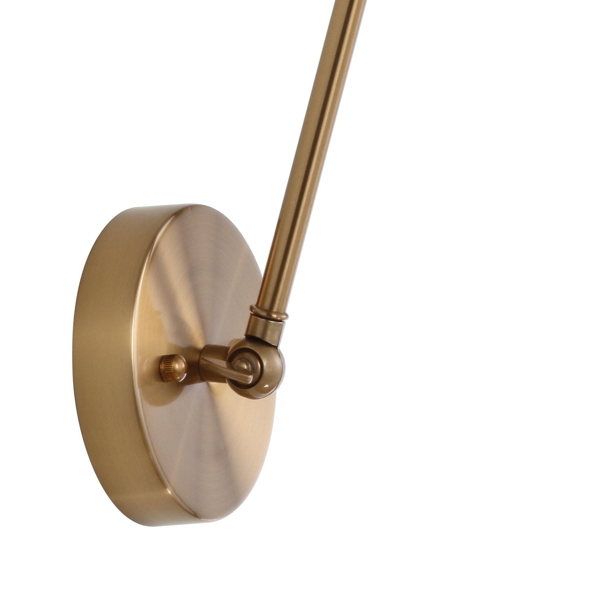 Jonathan Y Adjustable Arm LED Wall Sconce (Set of 2), Brass Gold, large
