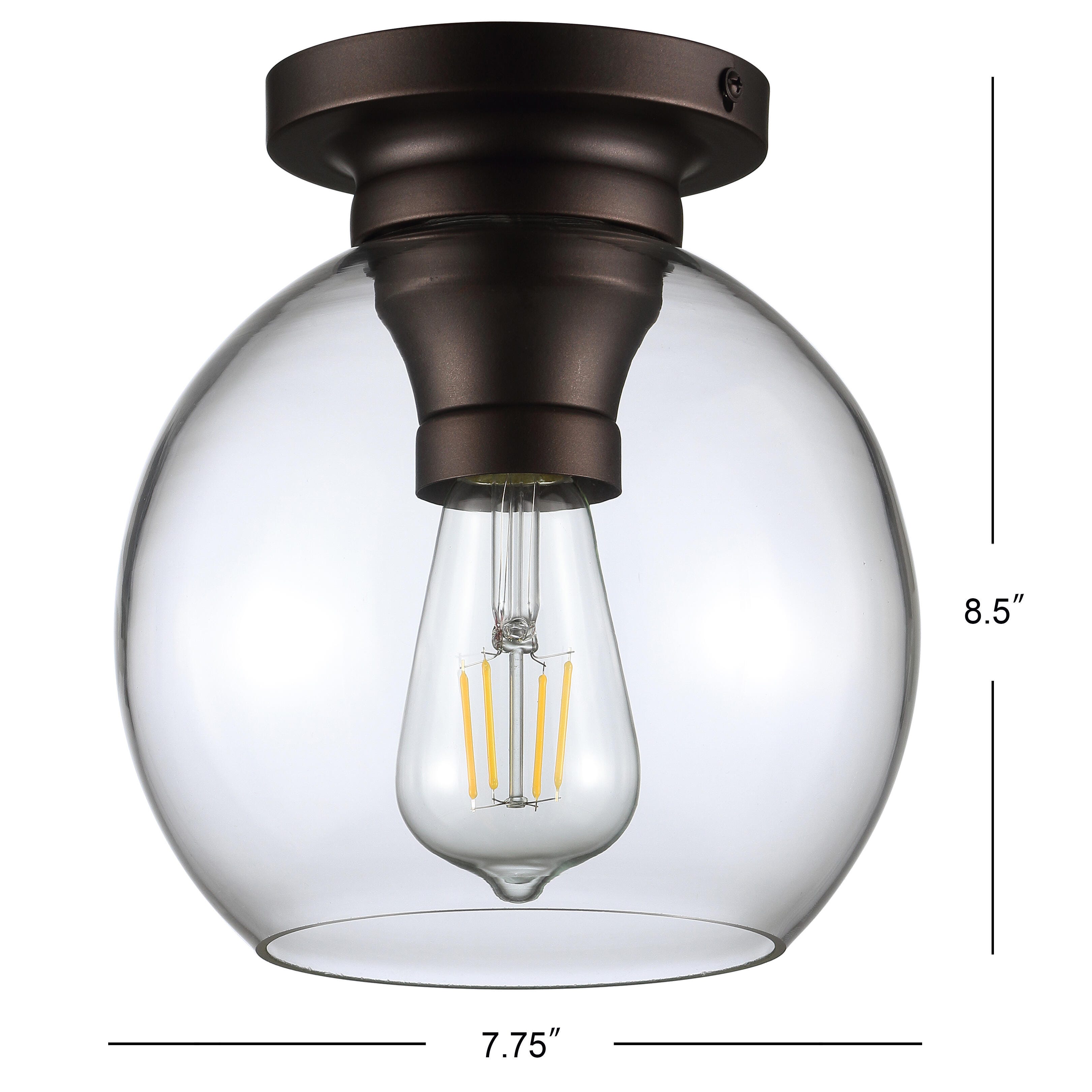 Jonathan Y Atlas 8" LED Flush Mount Light, Bronze, large