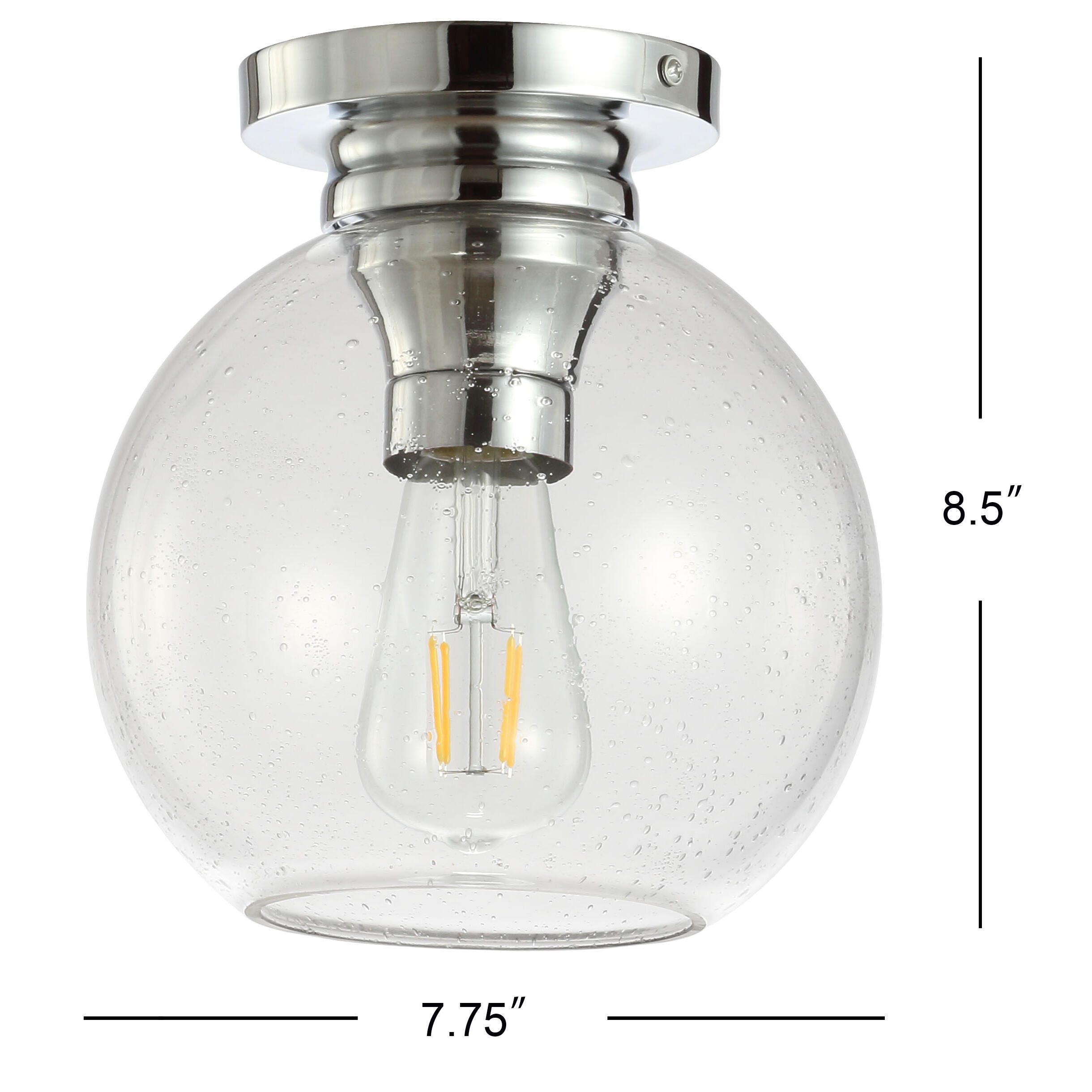 Jonathan Y Atlas 8" LED Flush Mount Light, Chrome, large