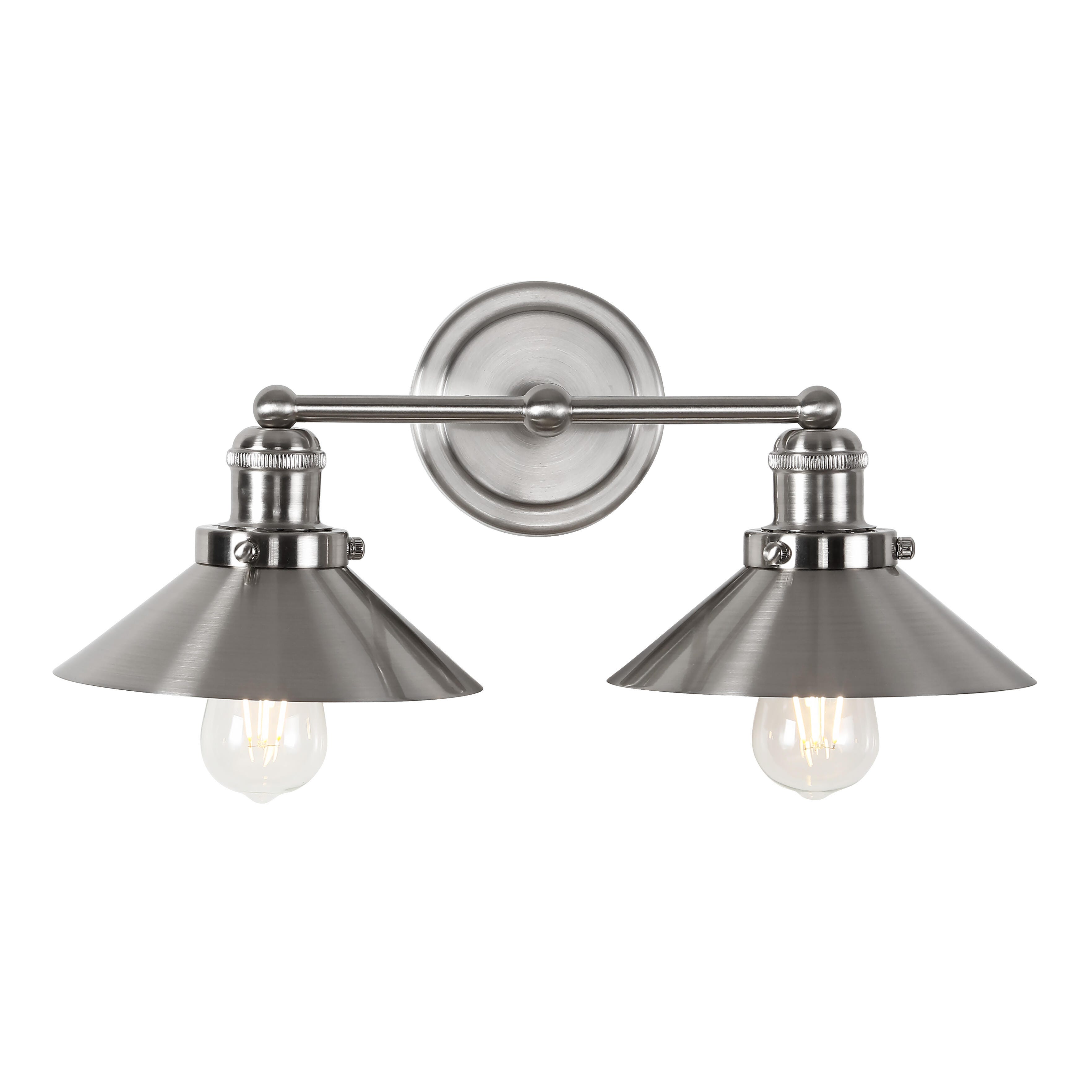 Jonathan Y July 17" 2-light Sconce, Nickel, large