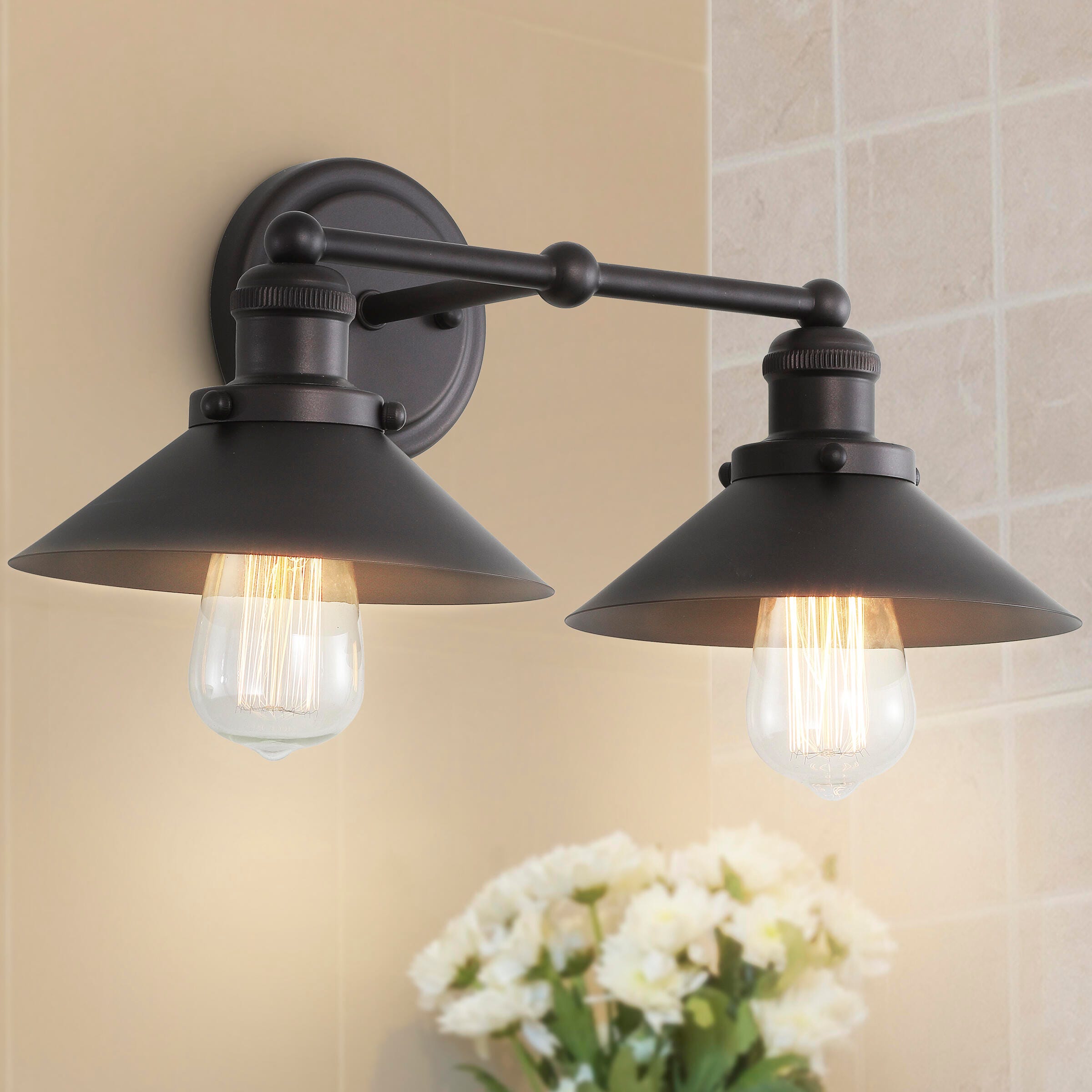Jonathan Y July 2-Light Sconce, Bronze, large