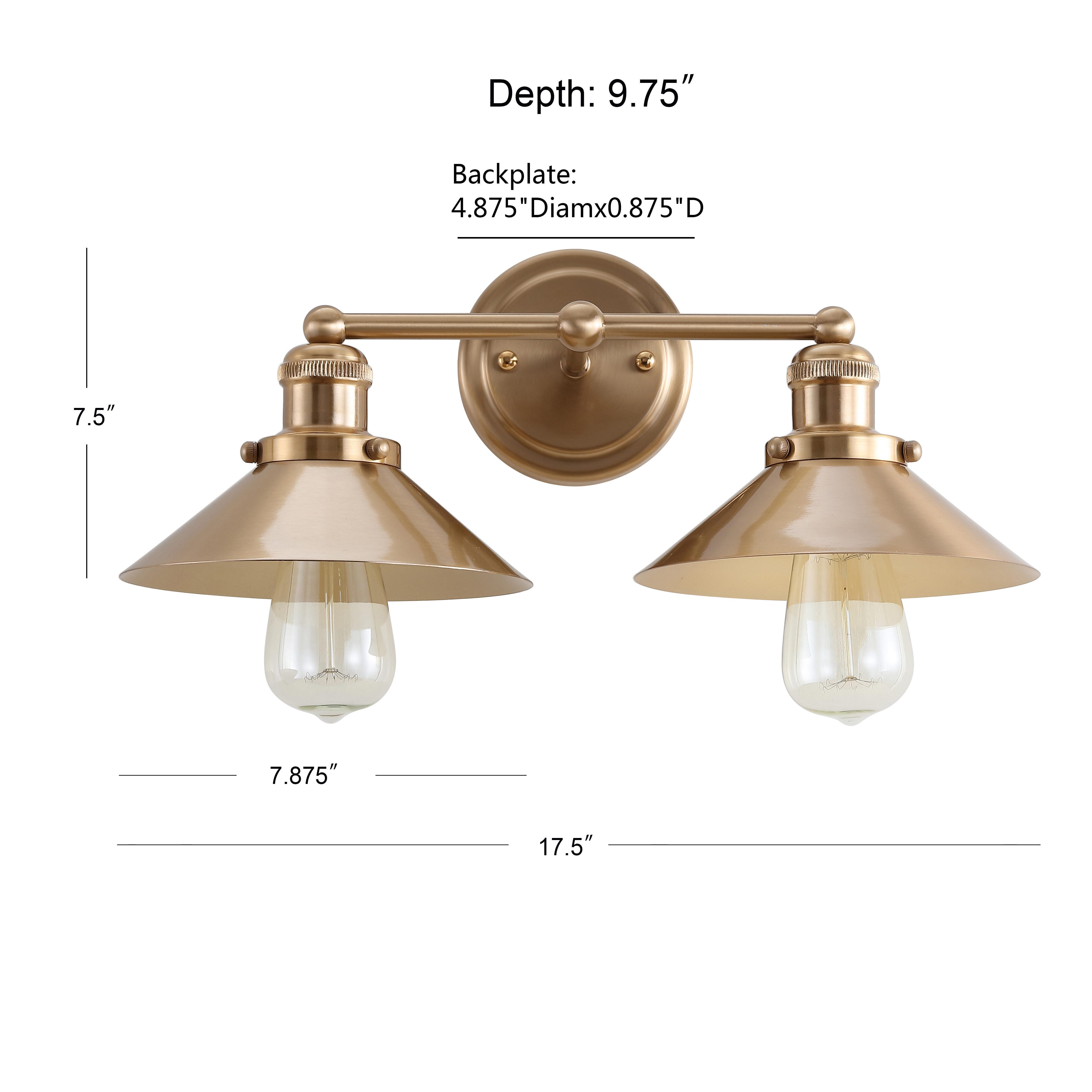 Jonathan Y July 2-Light Sconce, Brass/Gold, large