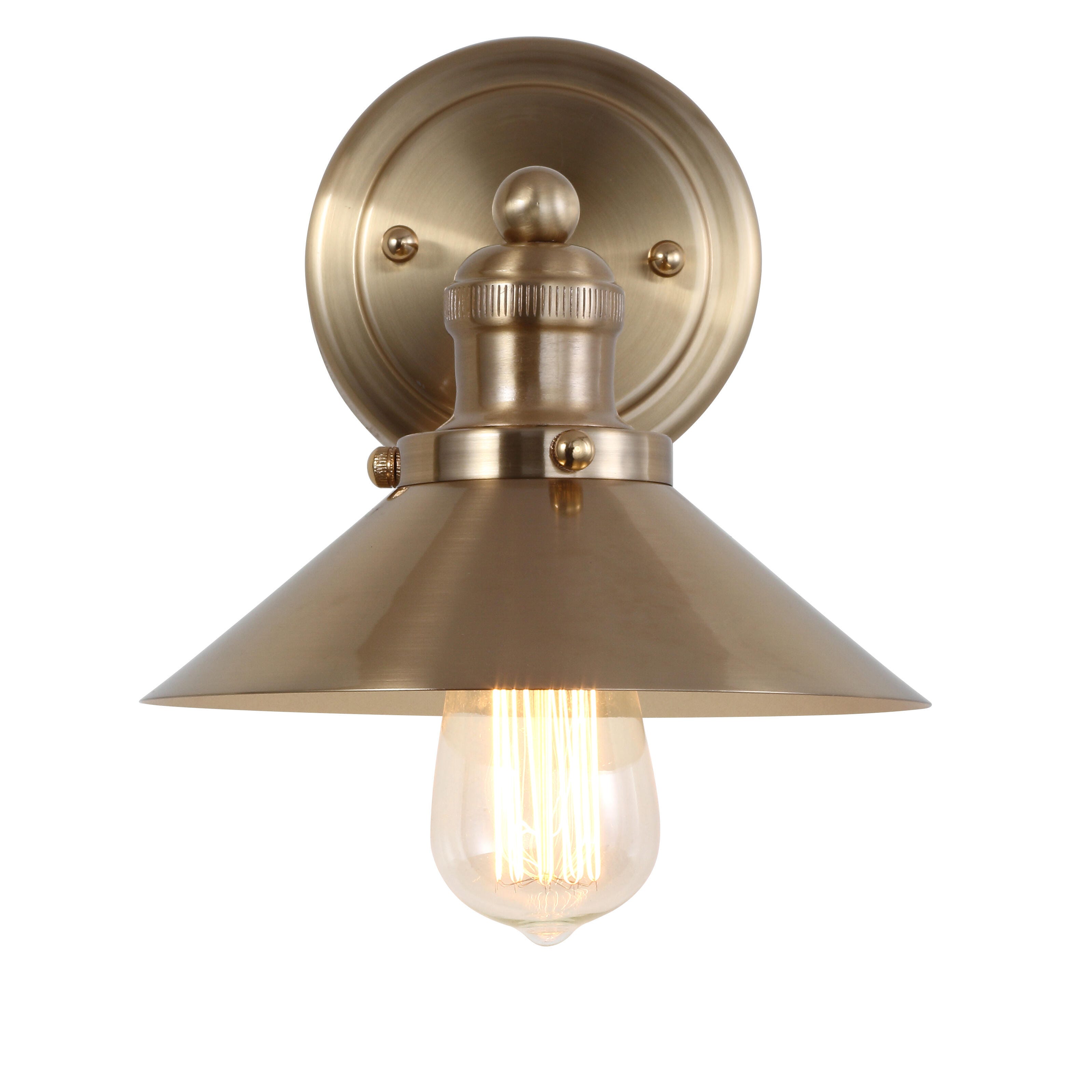Jonathan Y July 8" Shade Sconce, Brass/Gold, large