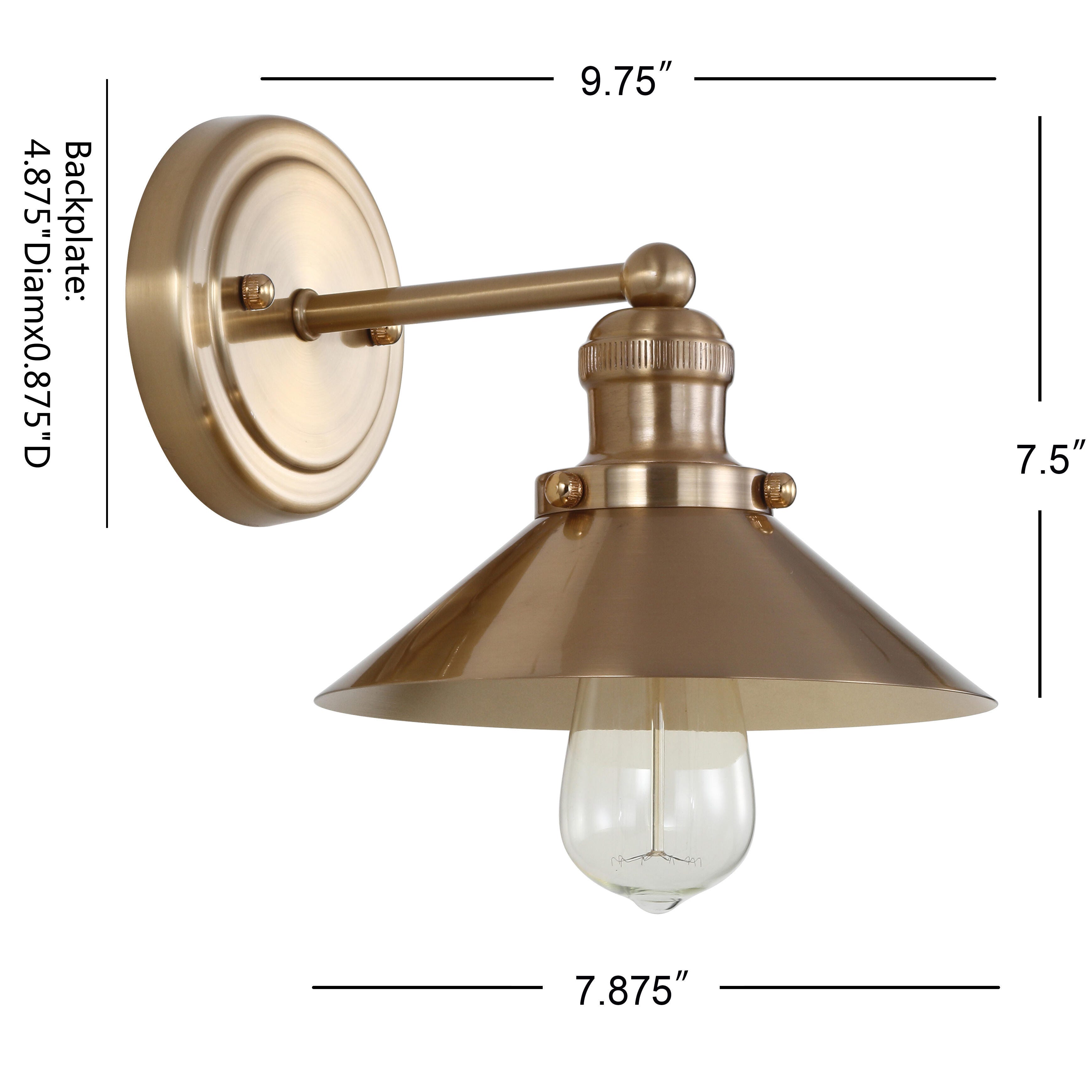 Jonathan Y July 8" Shade Sconce, Brass/Gold, large