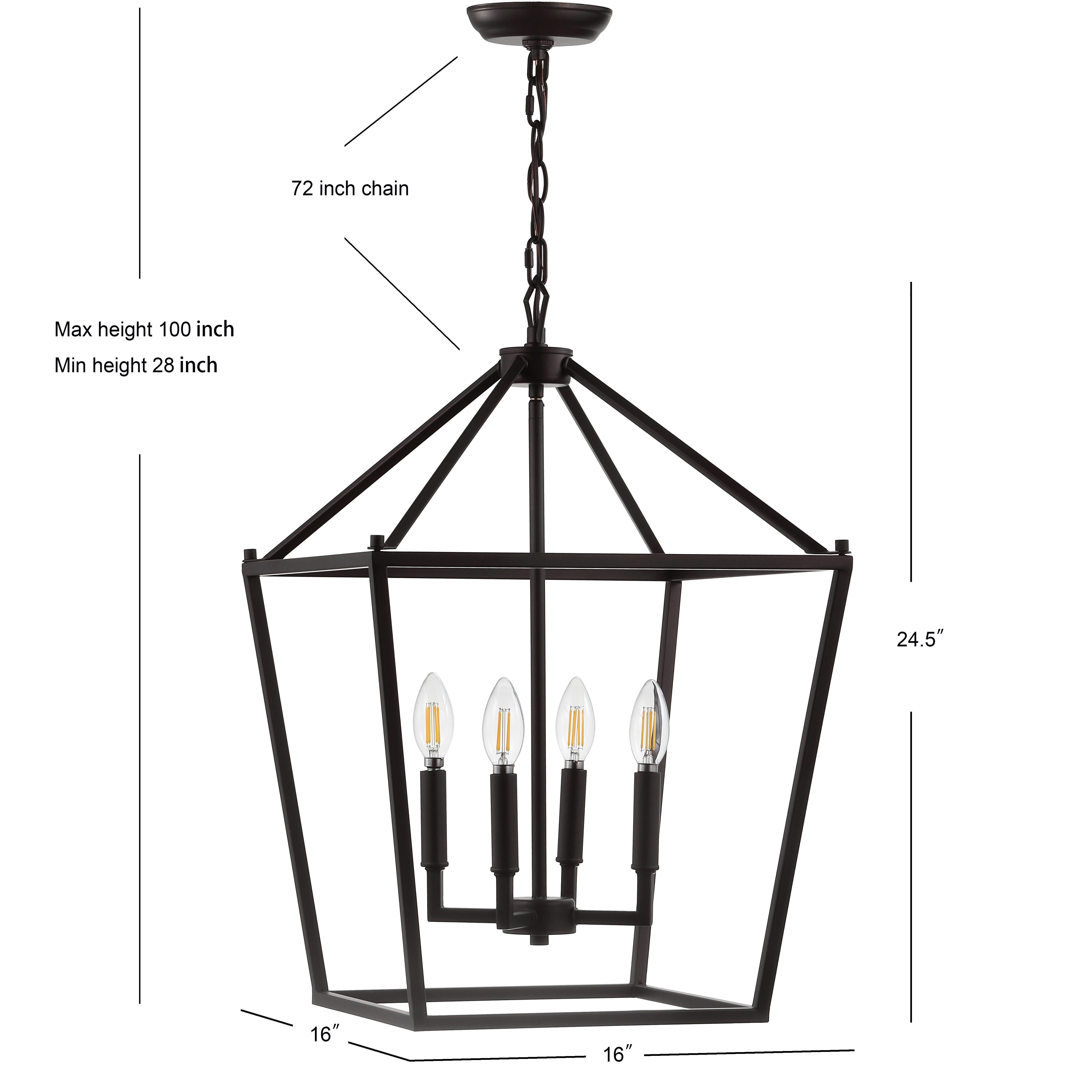 Jonathan Y Pagoda 4-Bulb LED Pendant Light, Bronze, large
