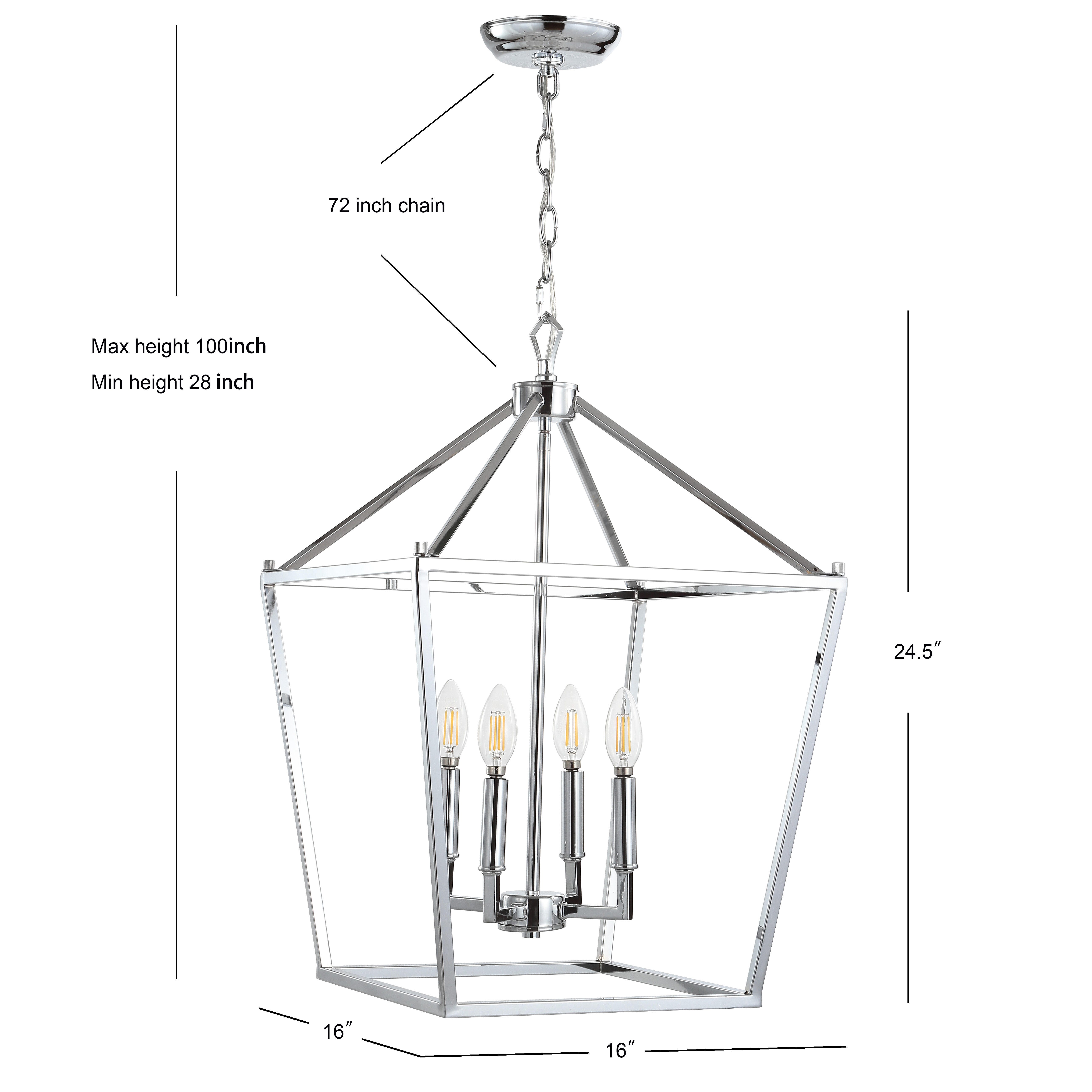 Jonathan Y Pagoda 4-Bulb LED Pendant Light, Chrome, large
