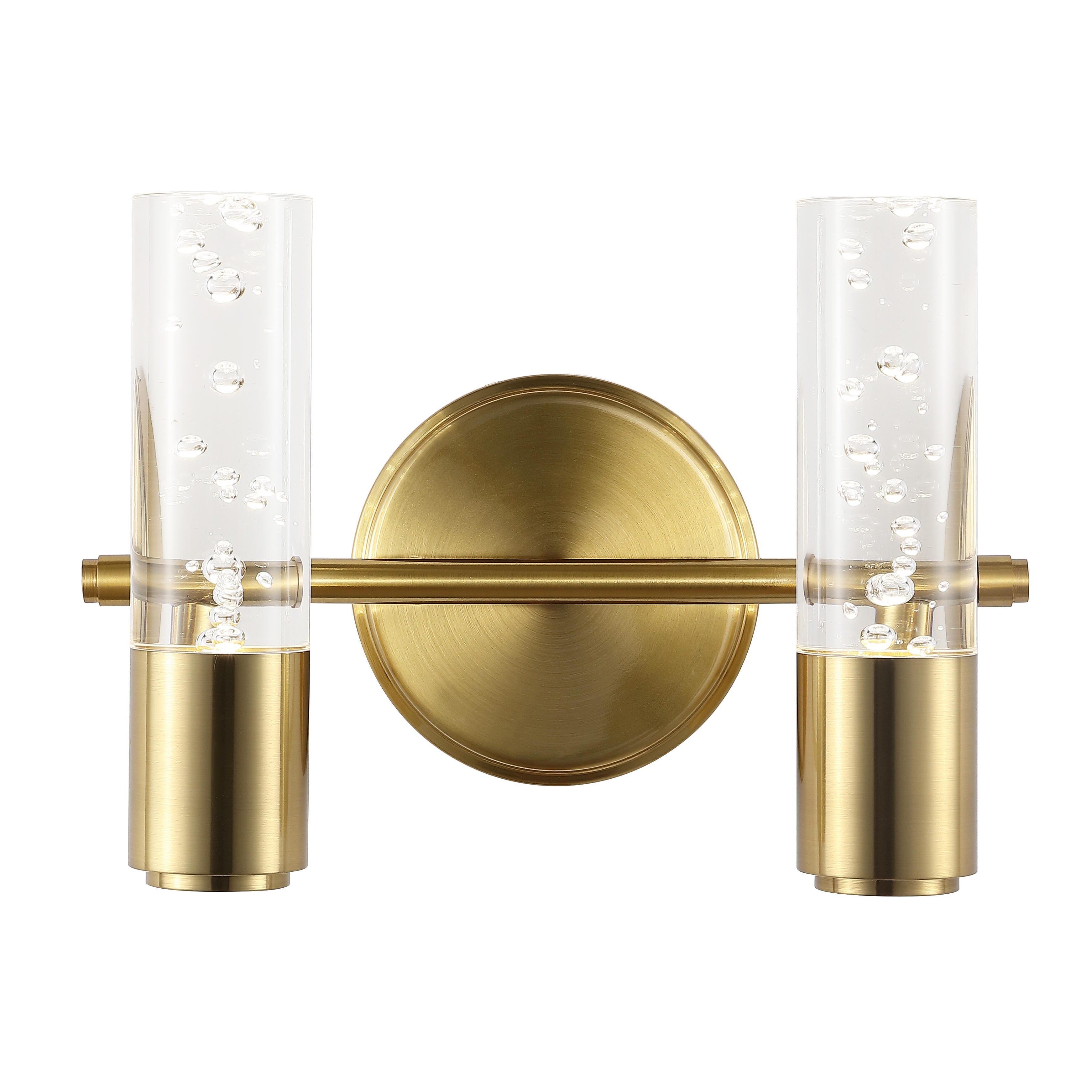 Jonathan Y 2-Light Cylinder Sconce, Brass/Gold, large