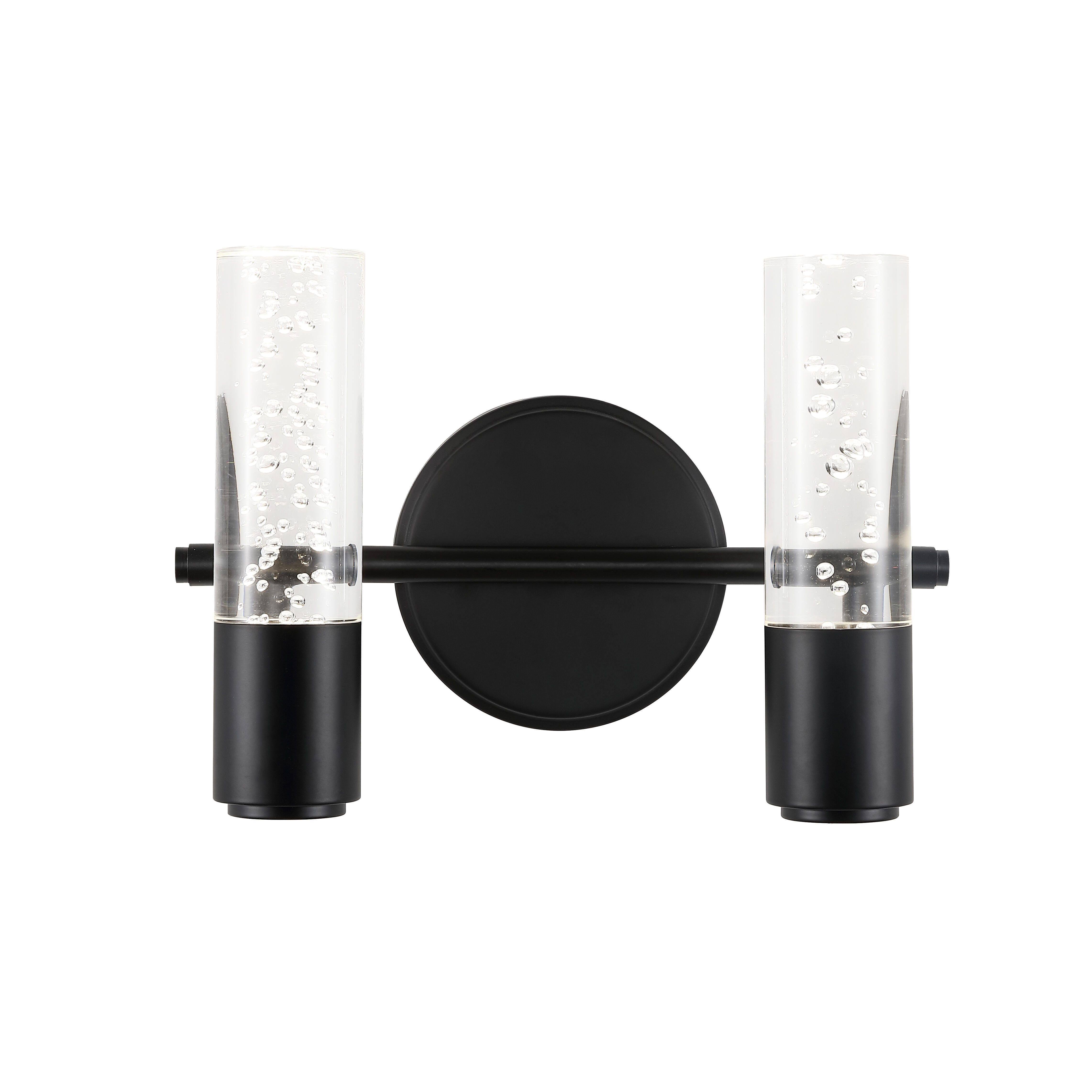 Jonathan Y 2-Light Cylinder Sconce, Black, large