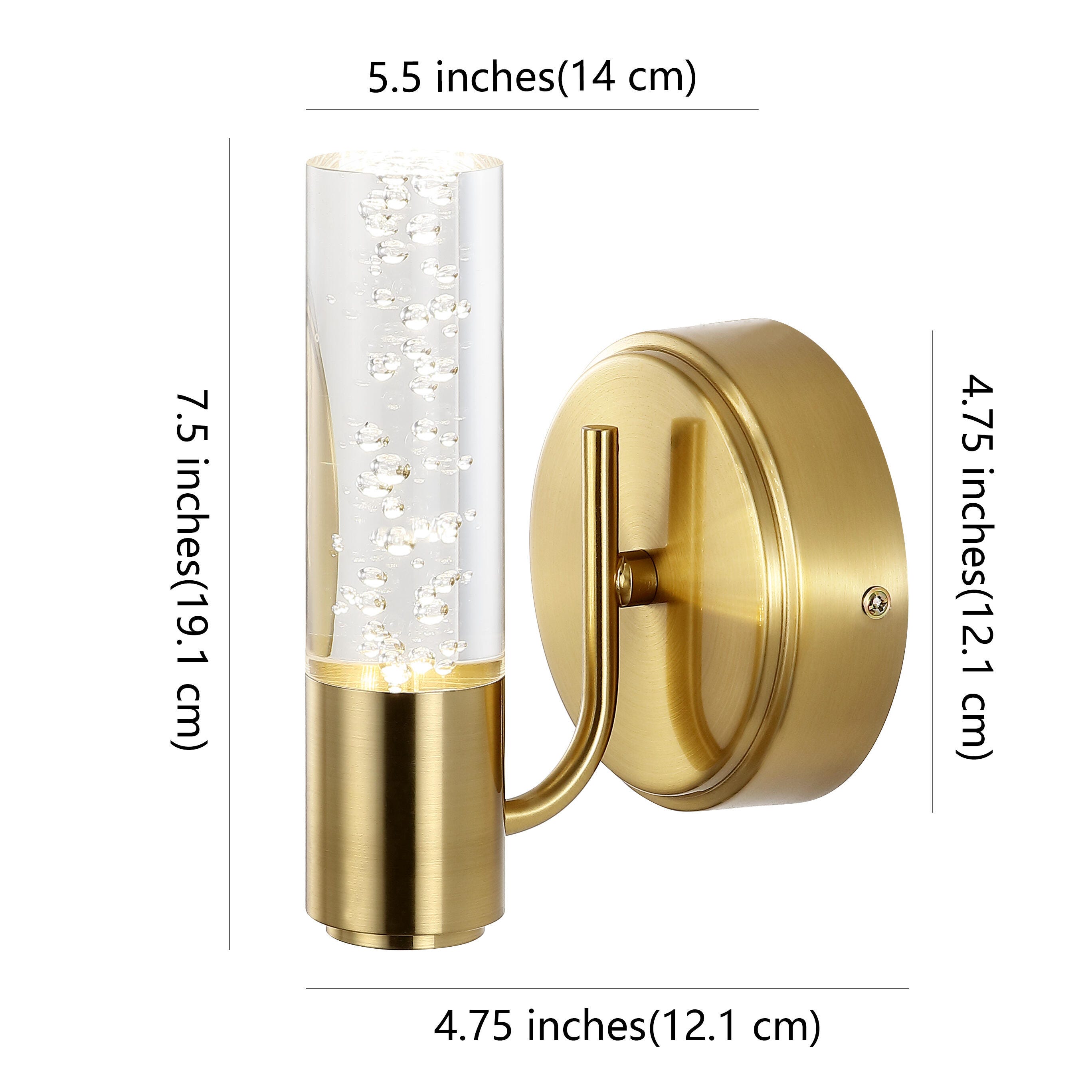 Jonathan Y 1-Light Small Sconce, Brass/Gold, large