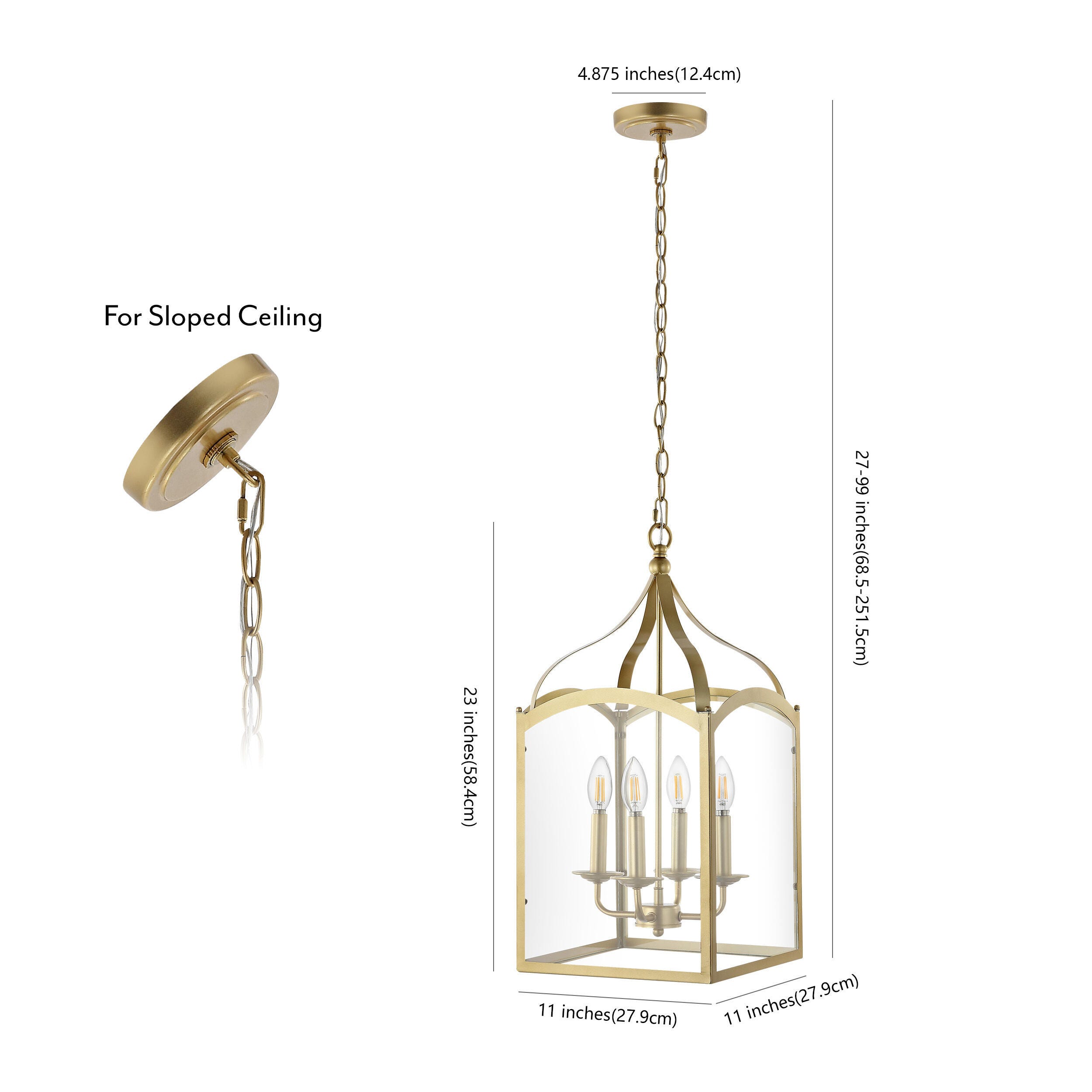 Jonathan Y 4-bulb Pendant Light, Gold, large