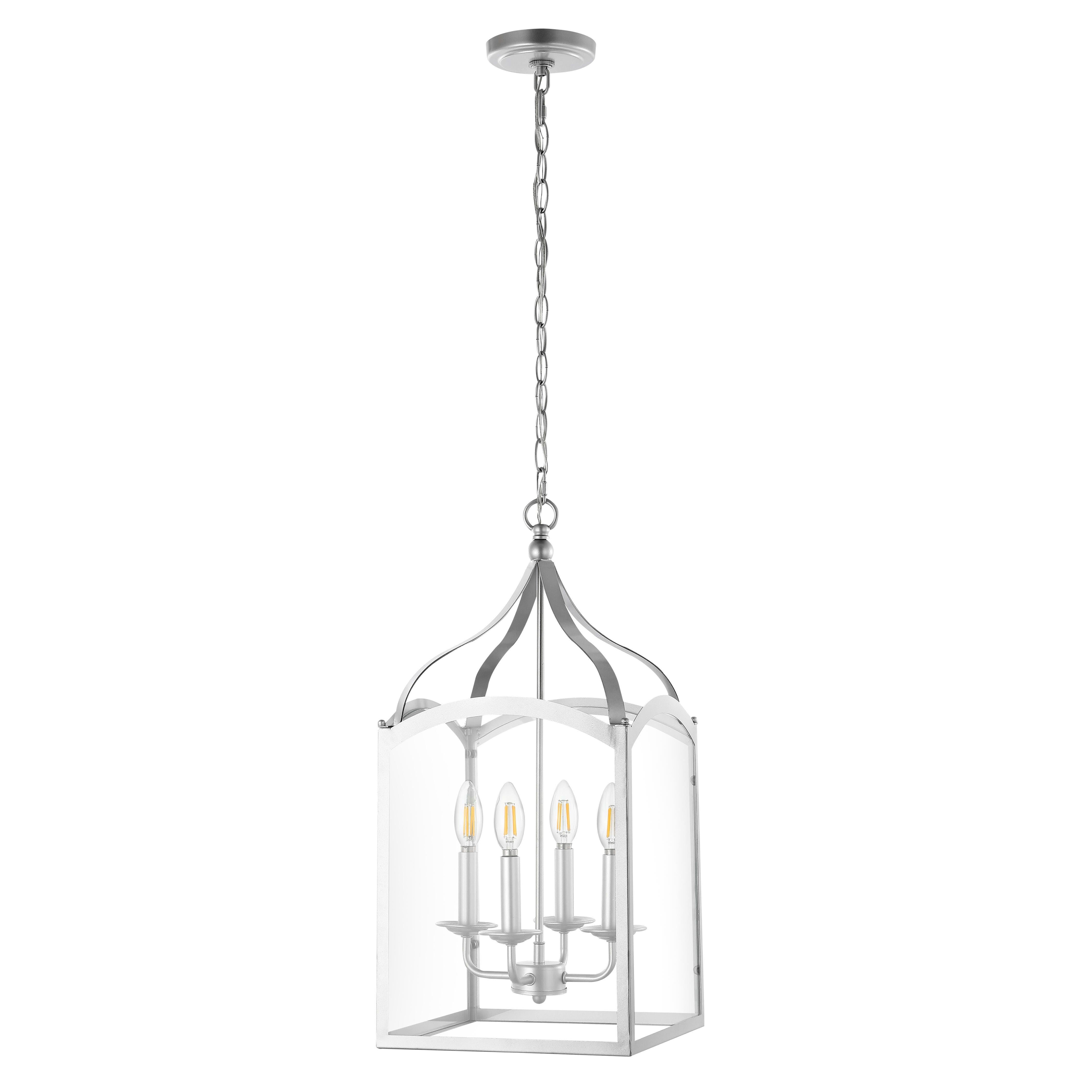 Jonathan Y 4-bulb Pendant Light, Silver, large