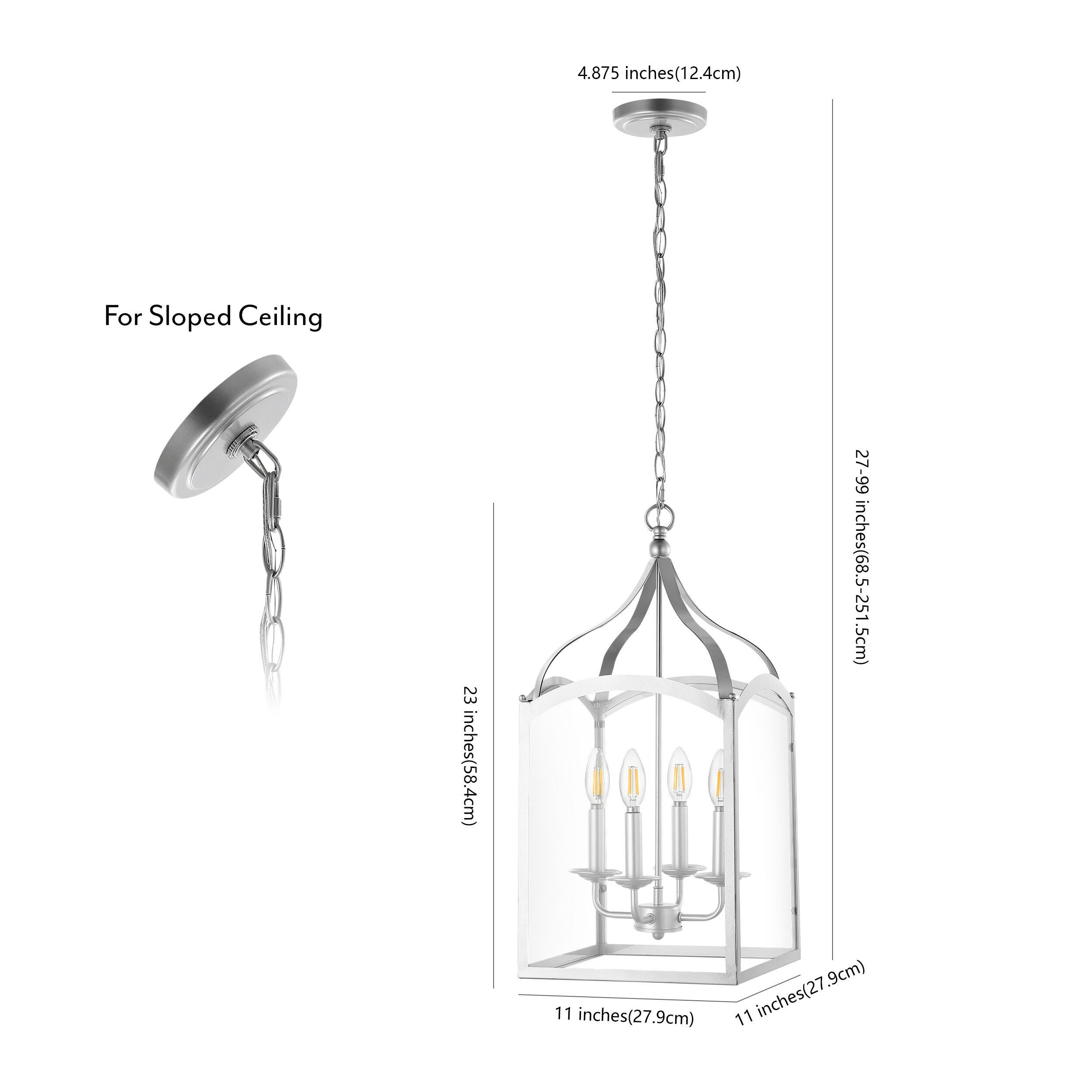 Jonathan Y 4-bulb Pendant Light, Silver, large