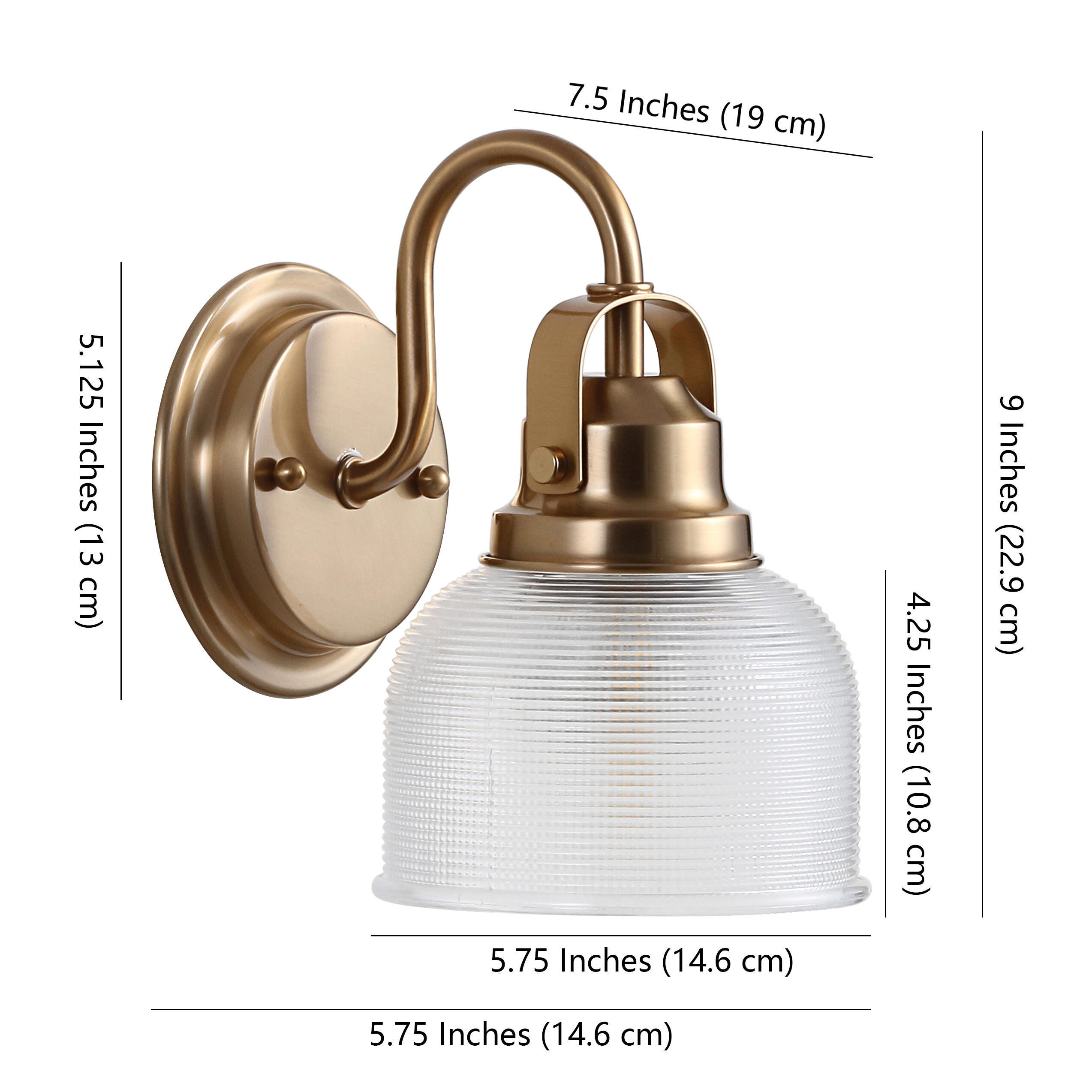 Jonathan Y 1-Light Round Sconce, Brass/Gold, large