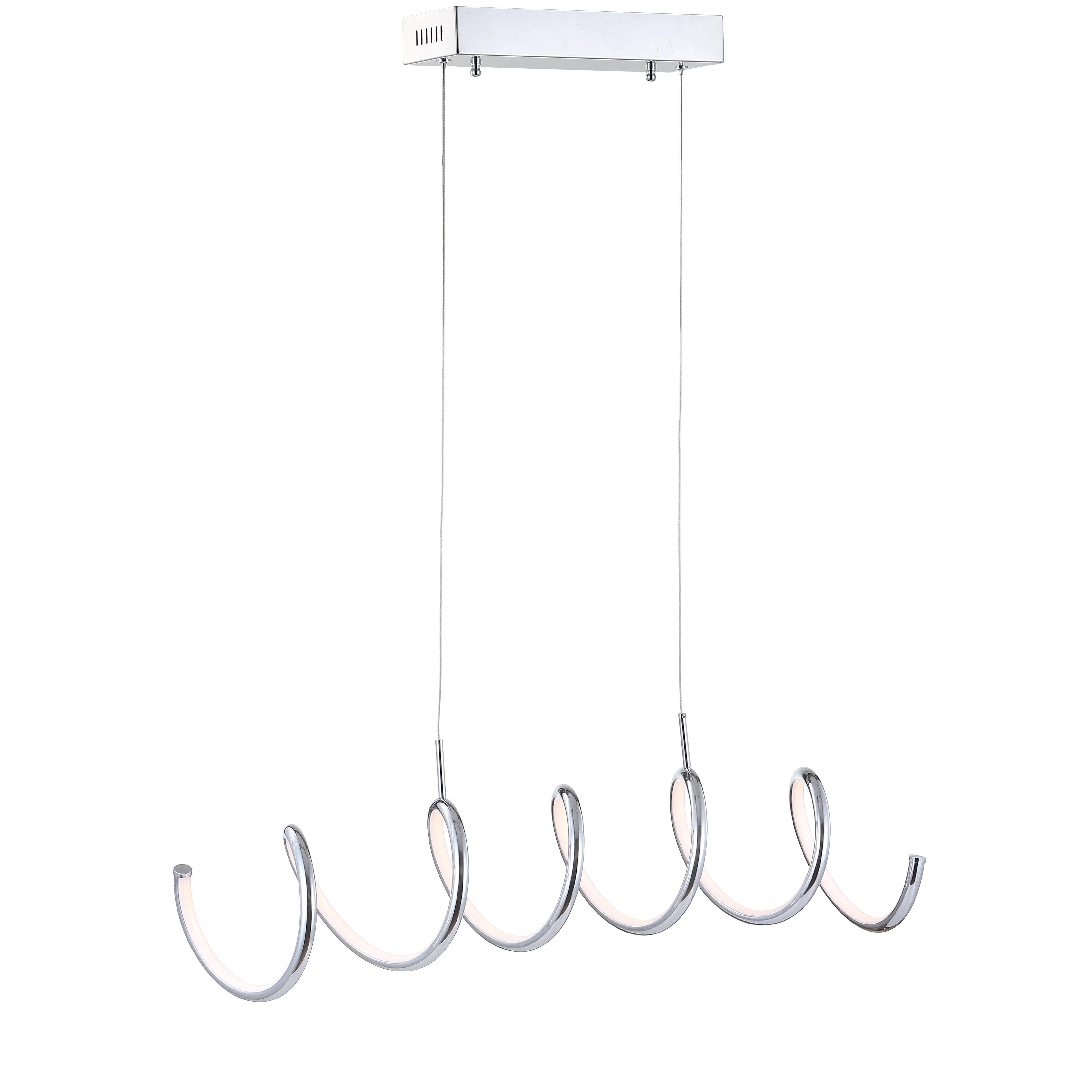 Jonathan Y 31" Linear Pendant Light, Chrome, large