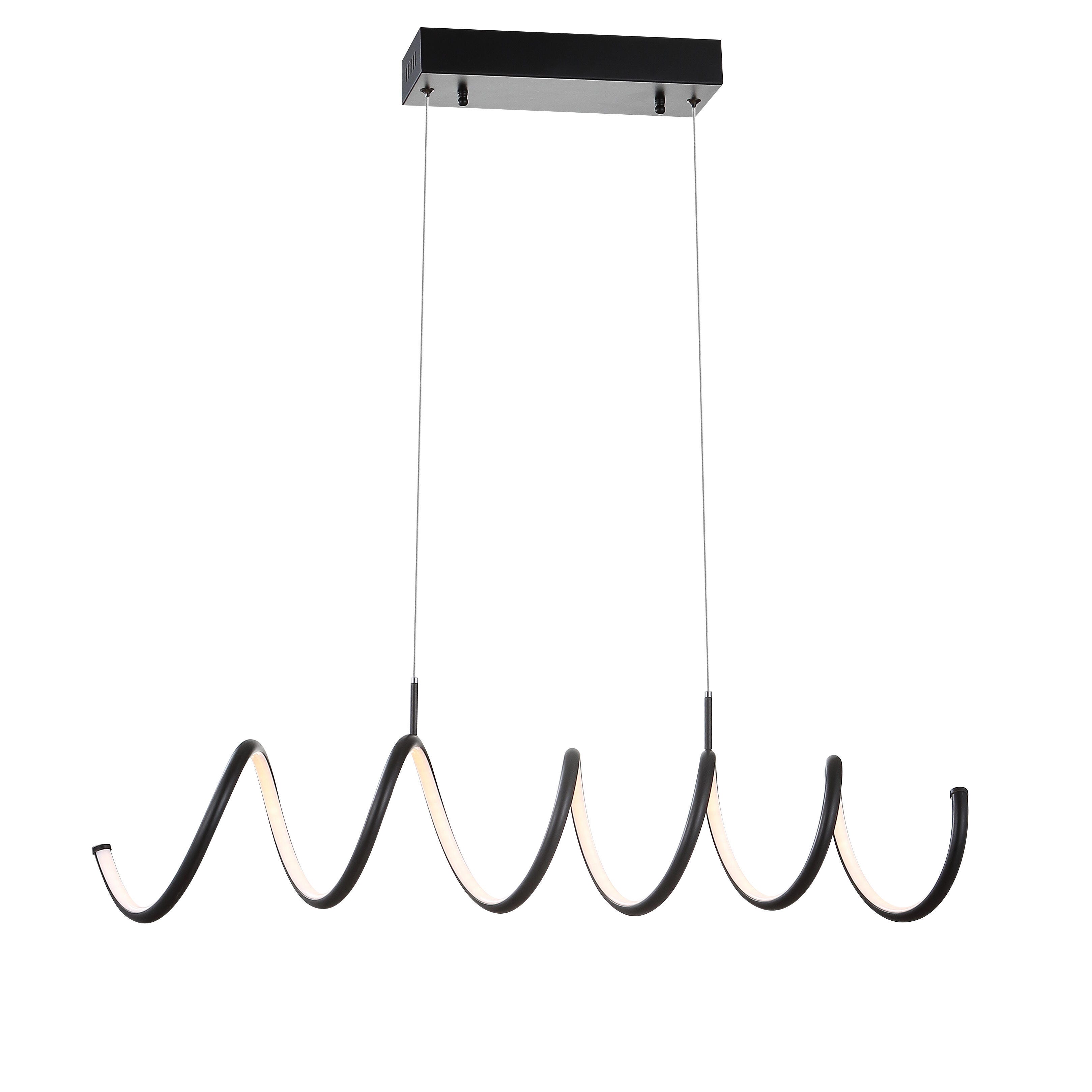 Jonathan Y 31" Linear Pendant Light, Black, large