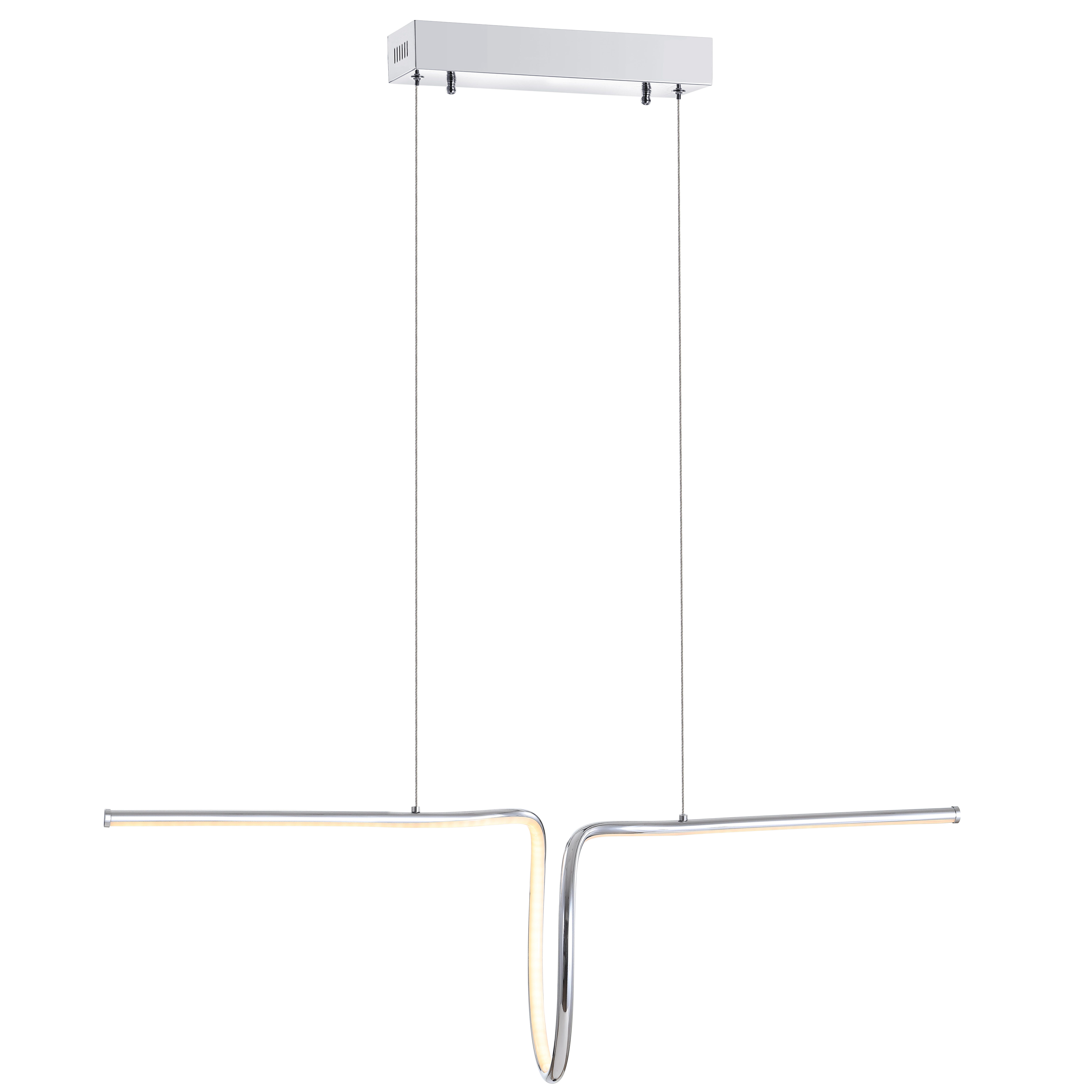 Jonathan Y 34" Linear Pendant Light, Chrome, large