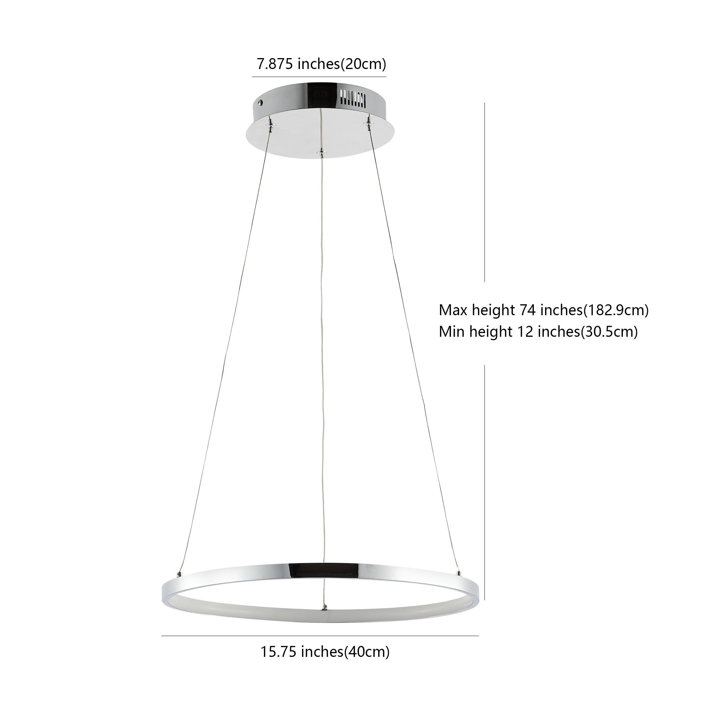 Jonathan Y Modern Pendant Light, Chrome, large