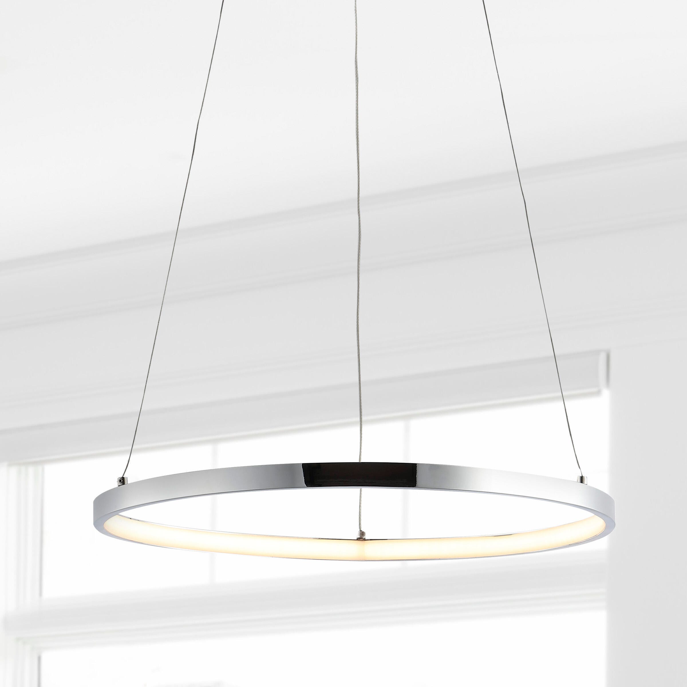 Jonathan Y Modern Pendant Light, Chrome, large
