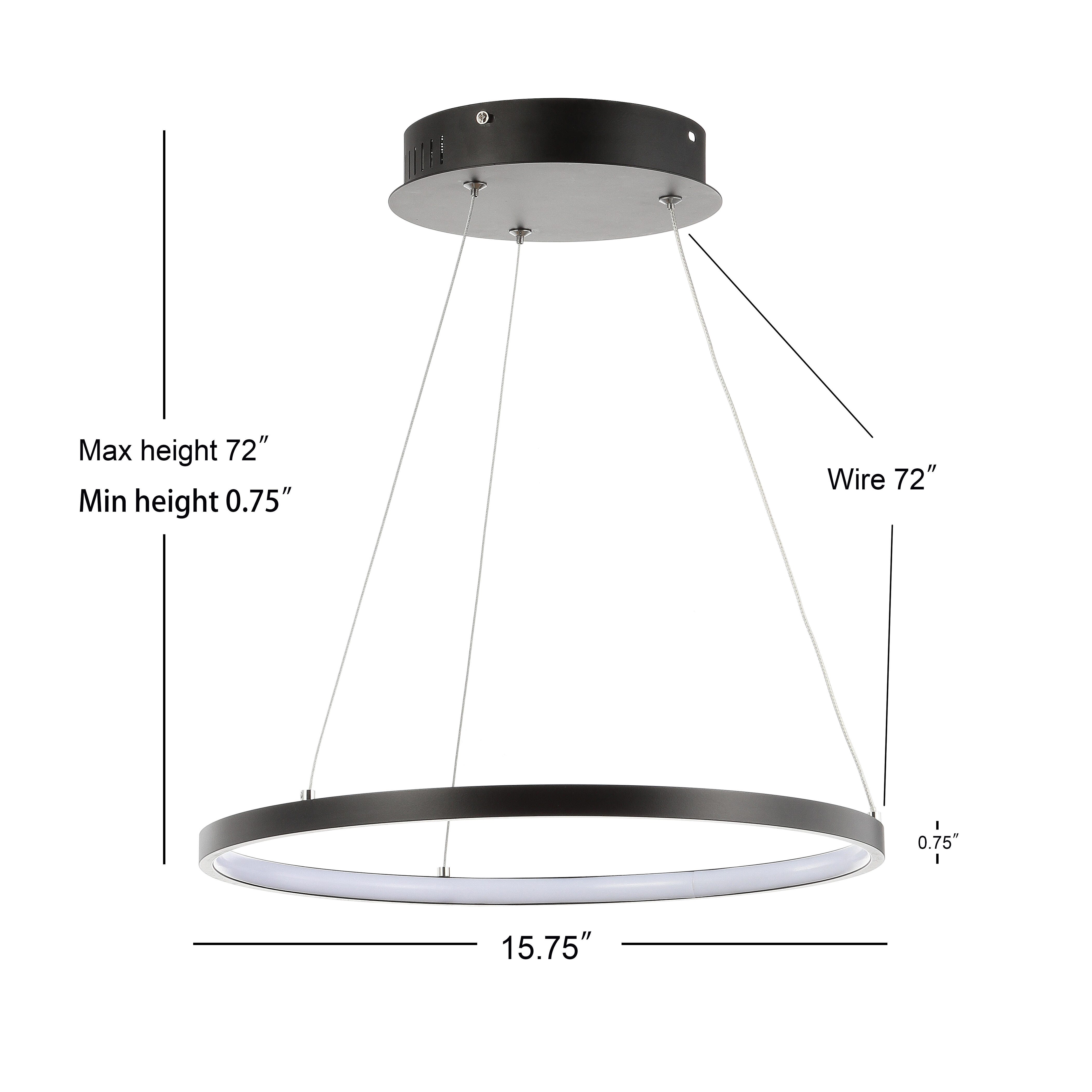 Jonathan Y Pendant Light, Matte Black, large