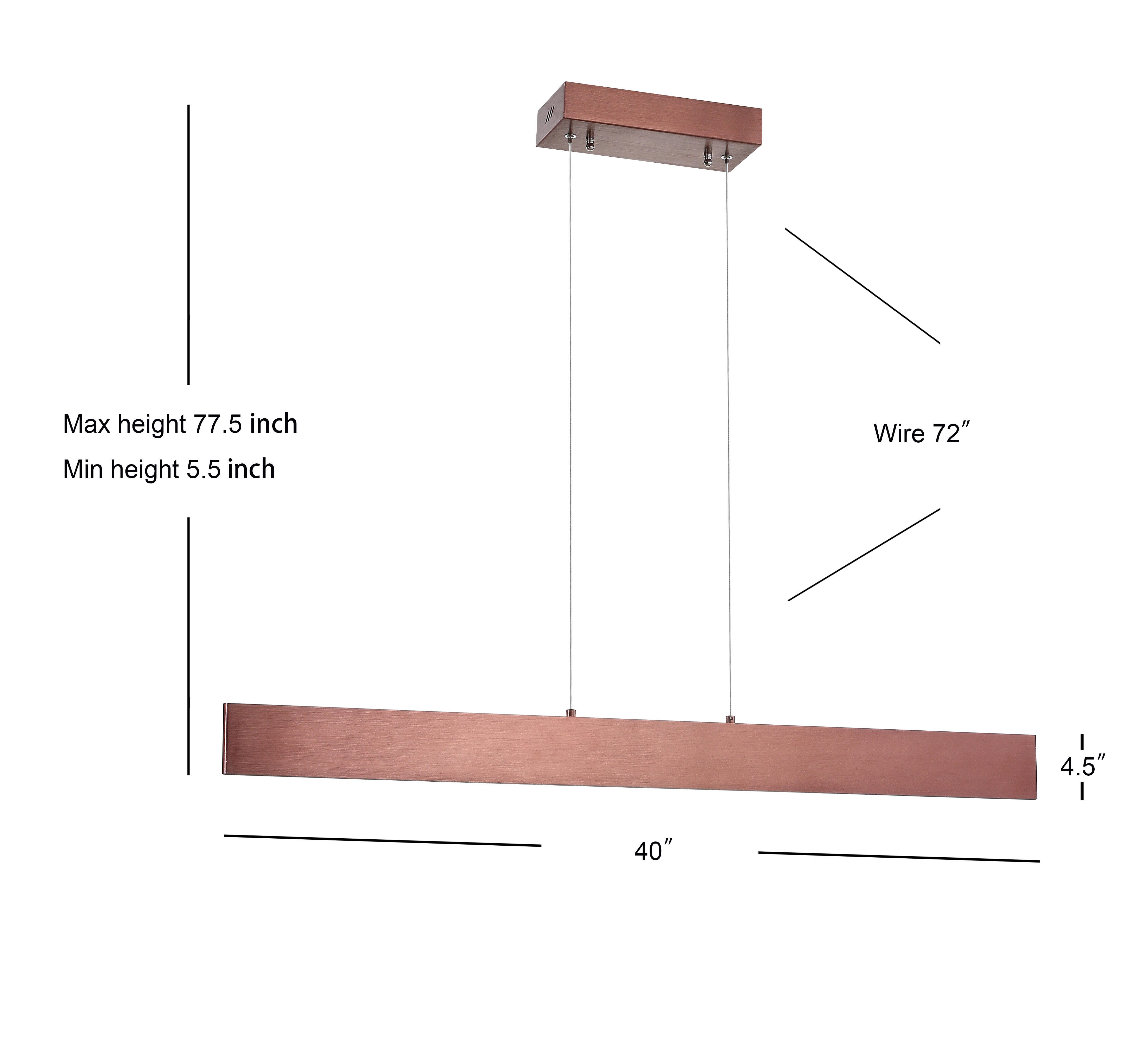 Jonathan Y Draper LED Pendant Light, Anodized Bronze, large