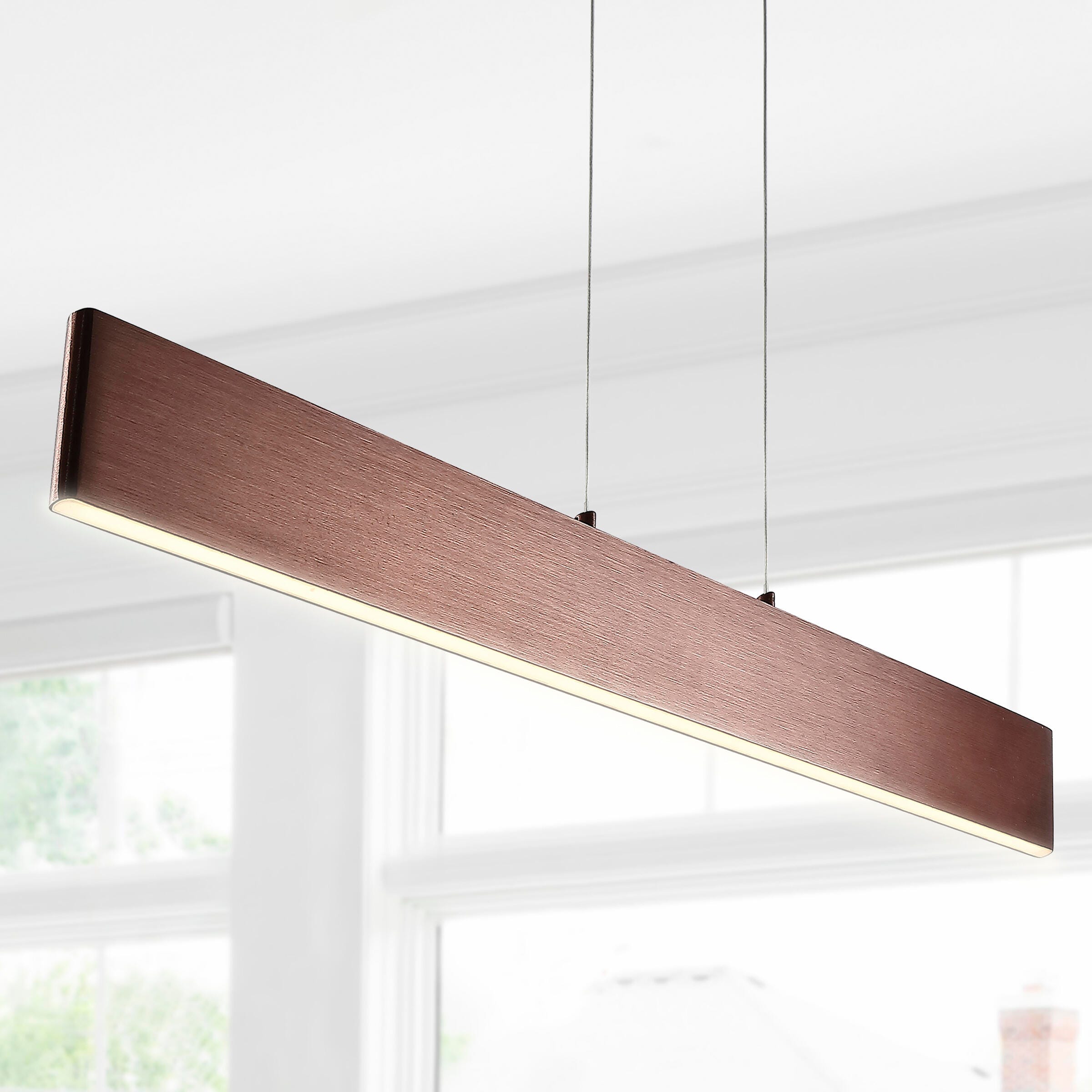 Jonathan Y Draper LED Pendant Light, Anodized Bronze, large