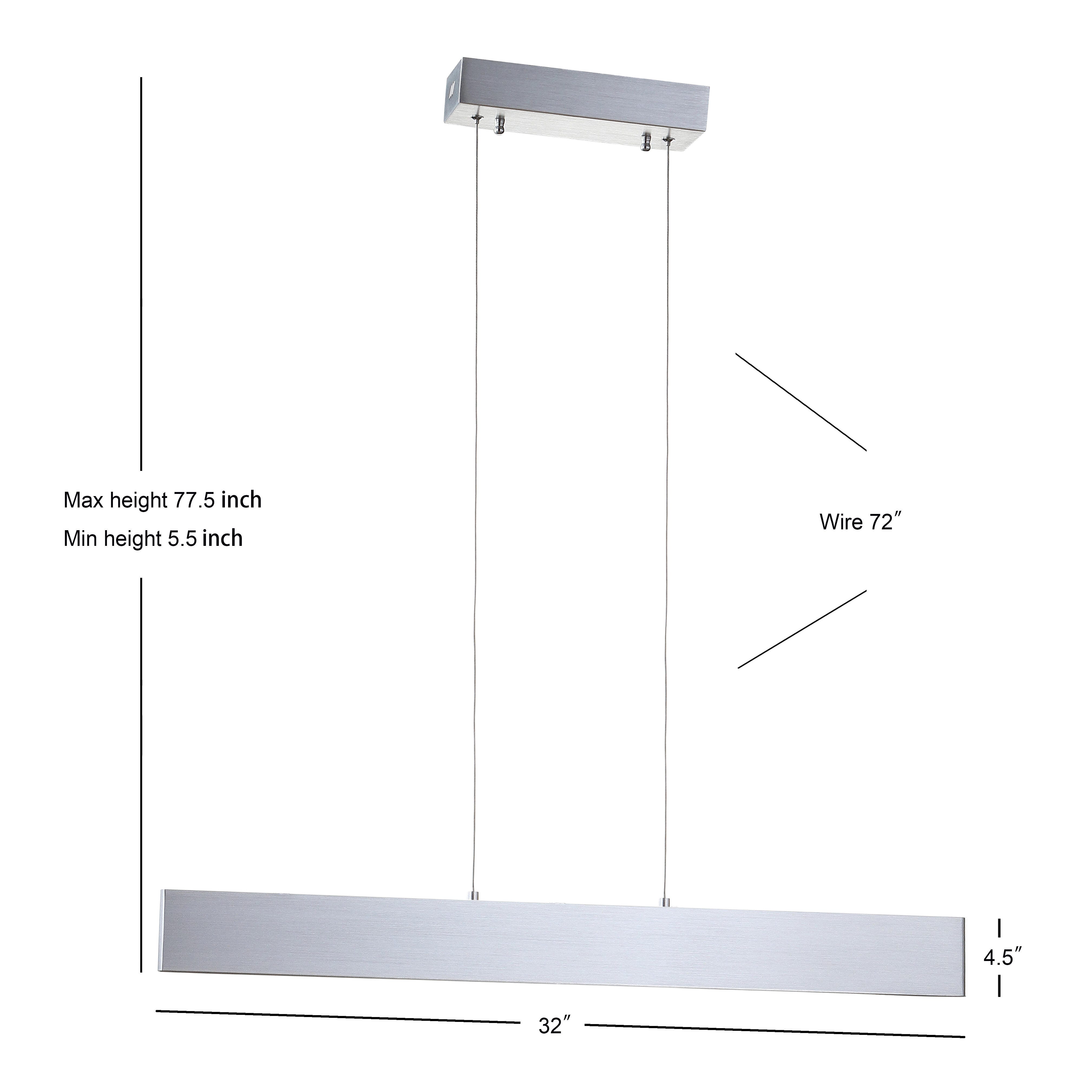 Jonathan Y Draper Pendant Light, Brushed Aluminum, large