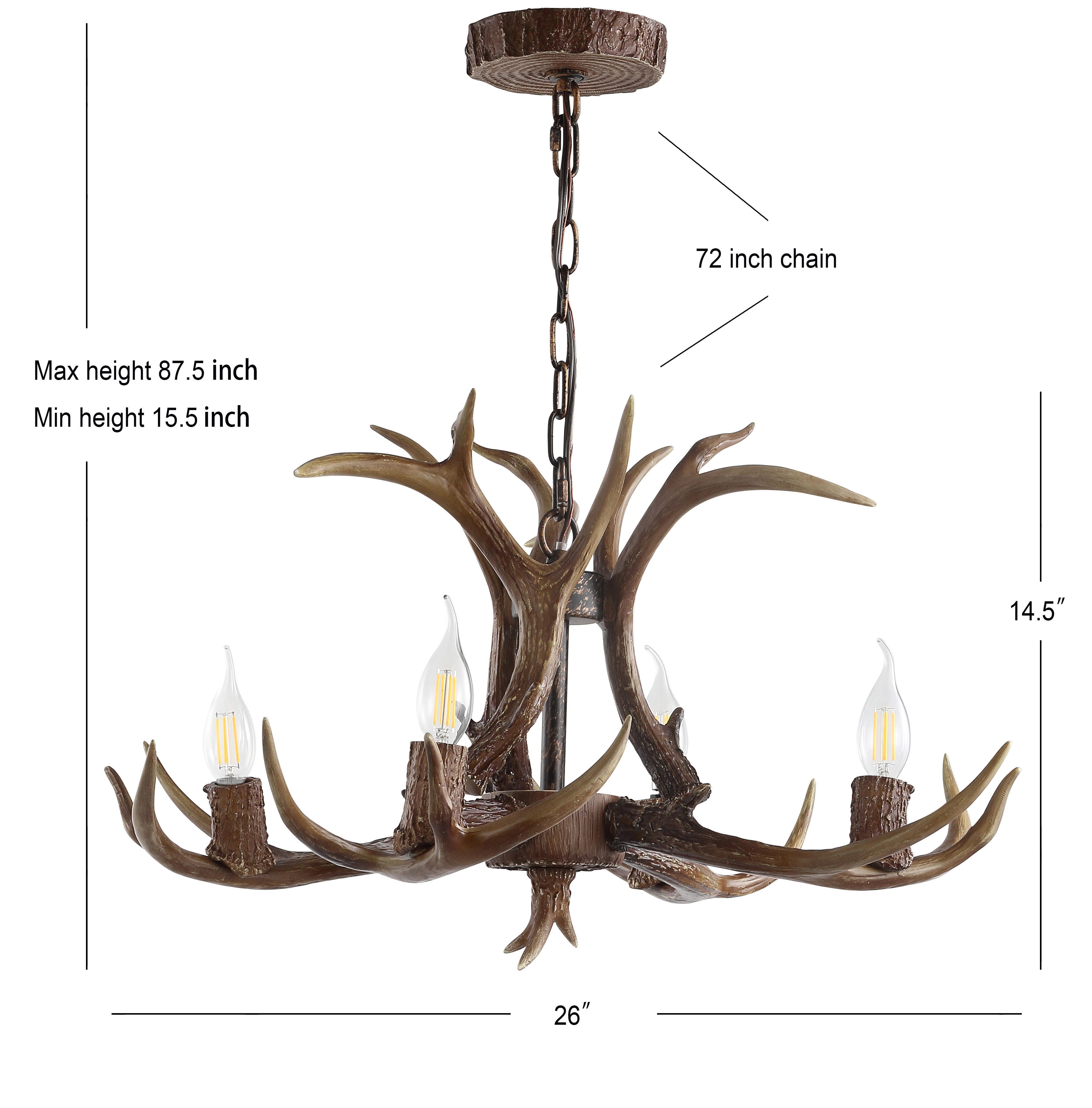 Jonathan Y Eldora 4-Light LED Chandelier, Brown, large