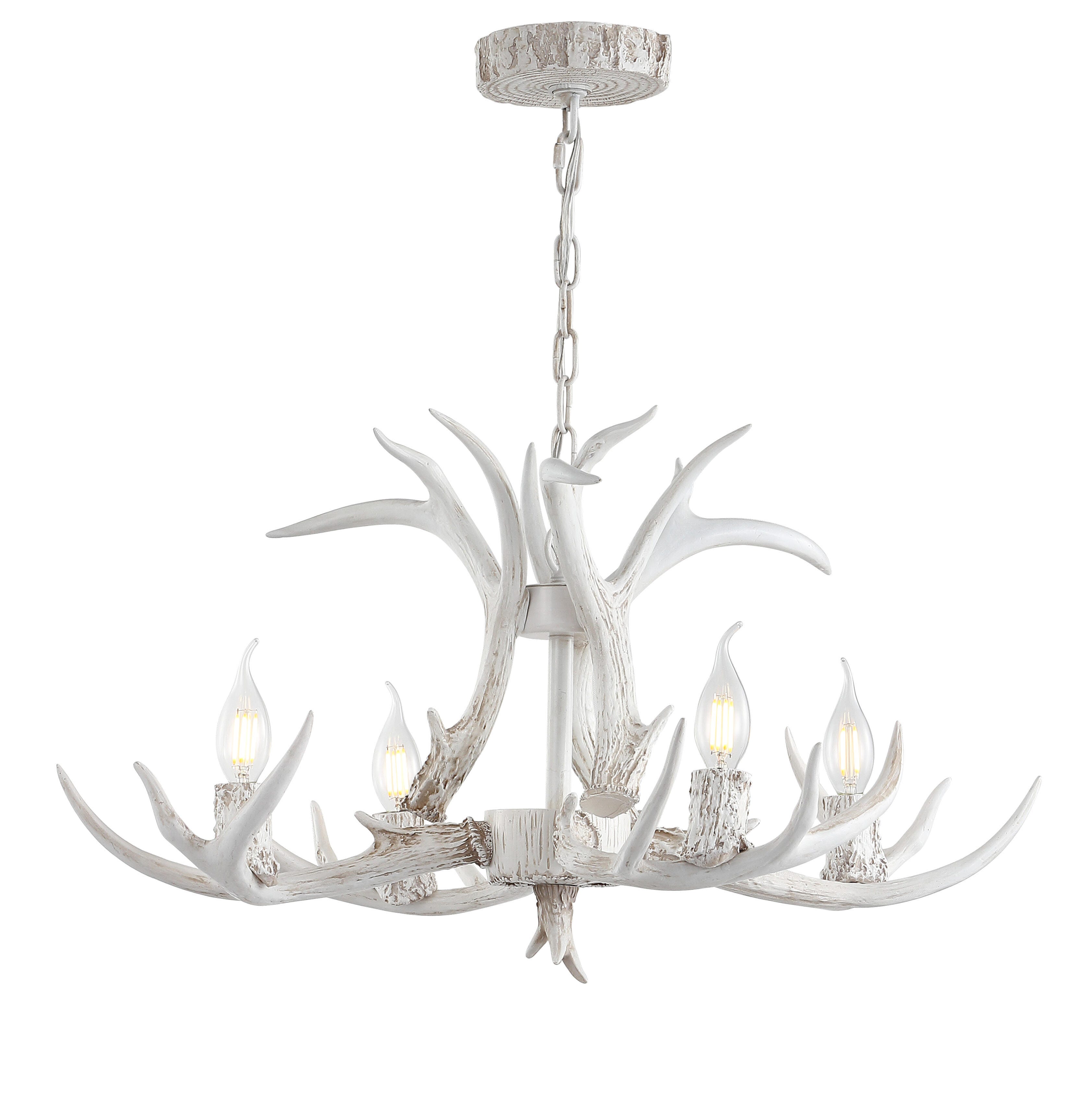 Jonathan Y Eldora 4-Light LED Chandelier, White, large