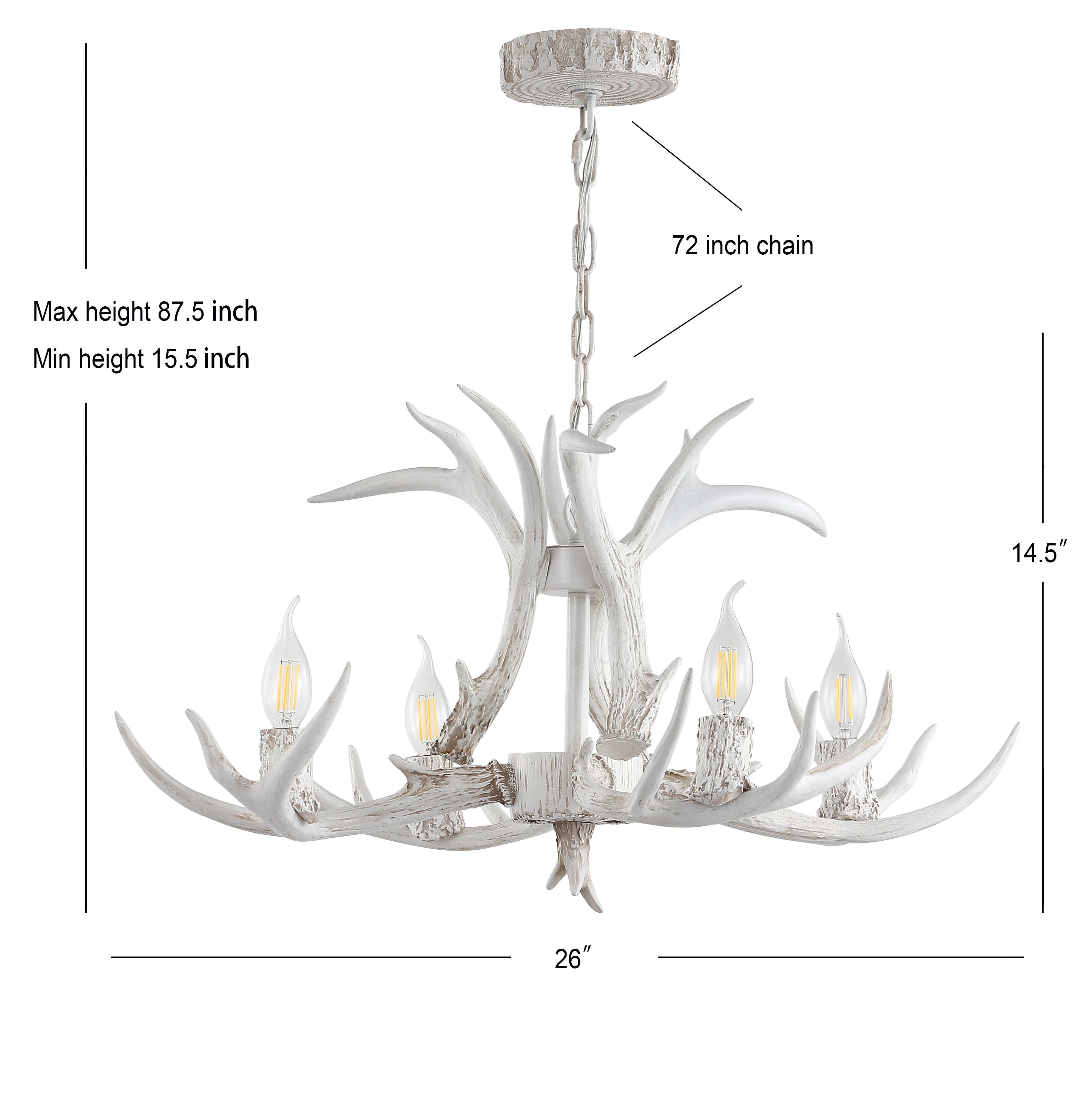 Jonathan Y Eldora 4-Light LED Chandelier, White, large