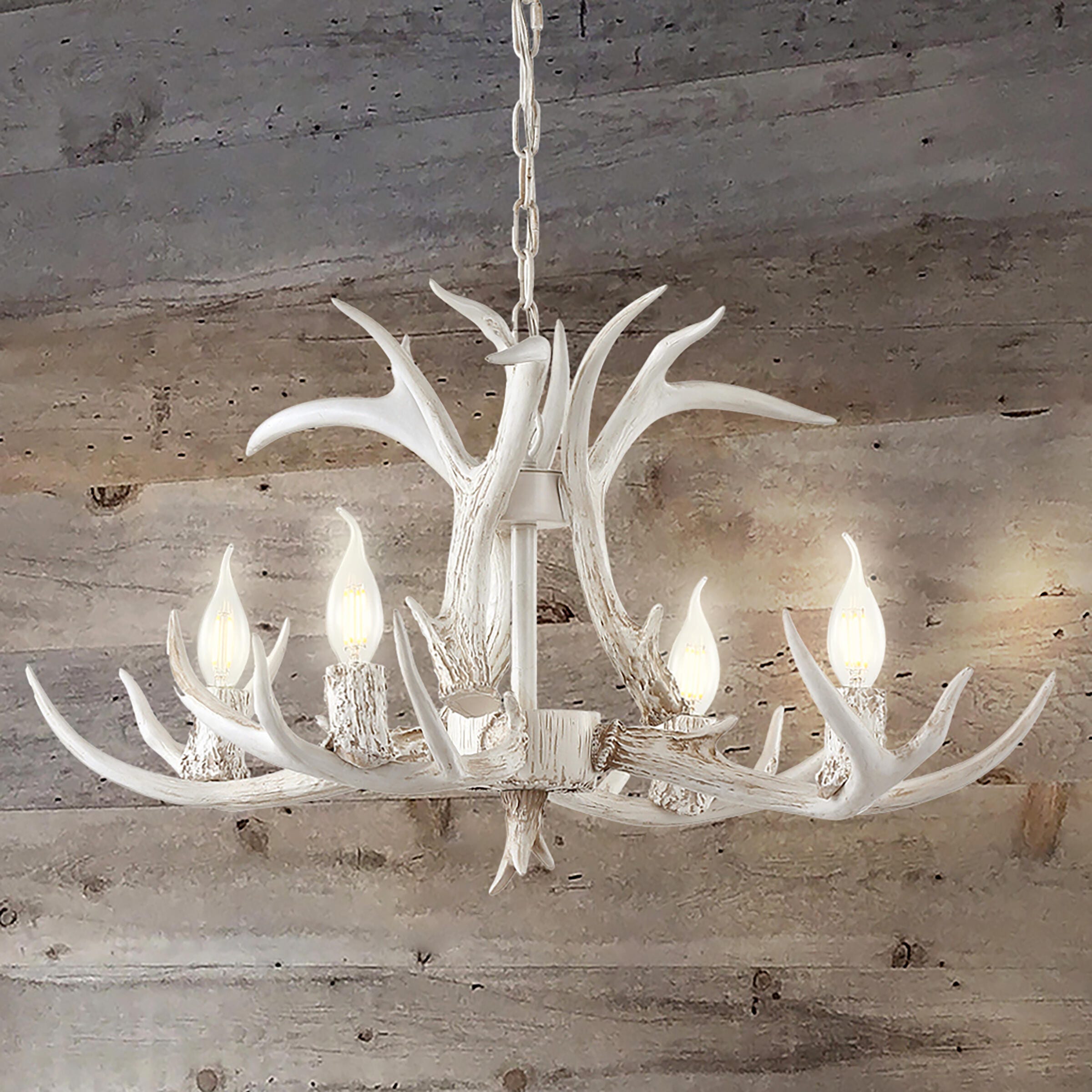 Jonathan Y Eldora 4-Light LED Chandelier, White, large
