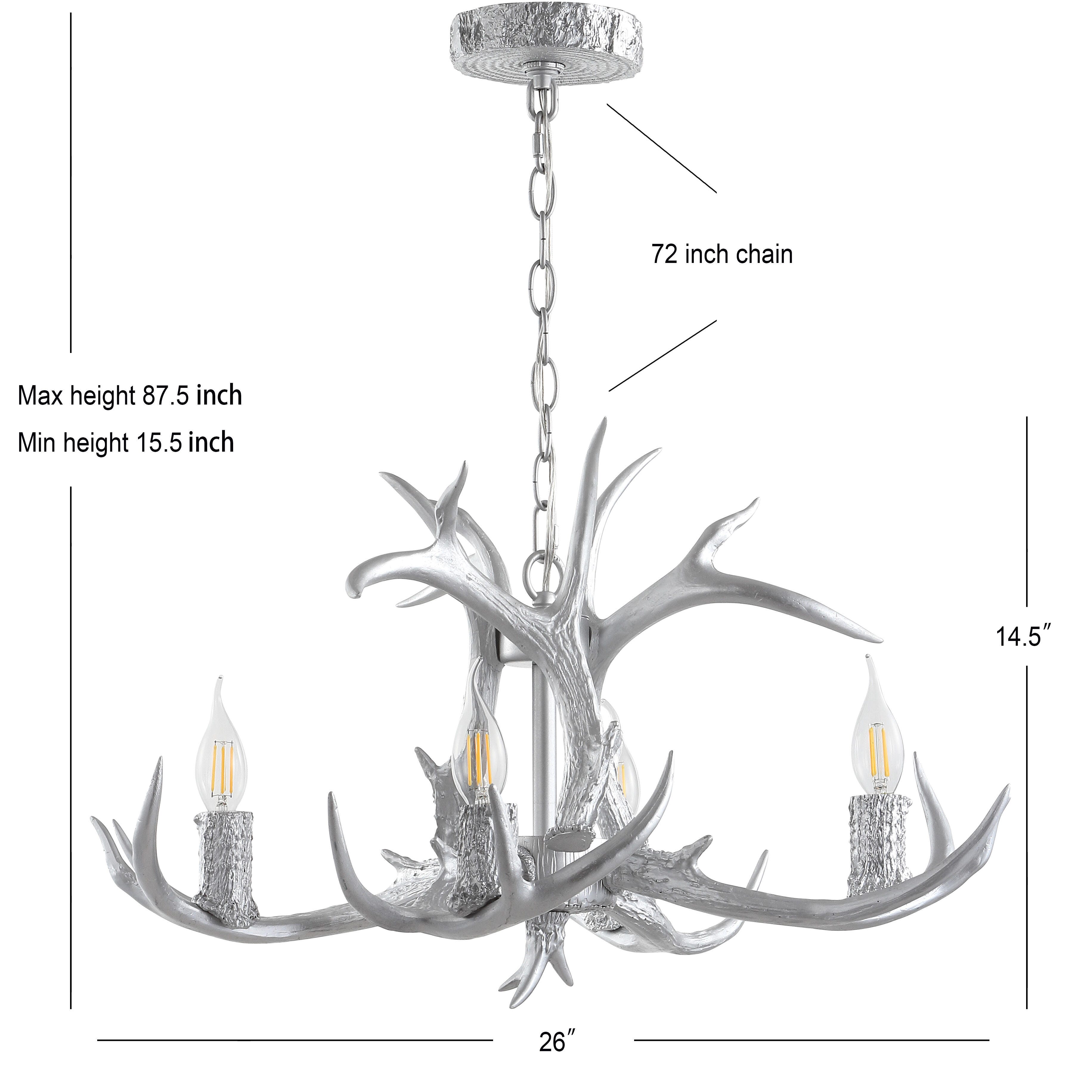 Jonathan Y Eldora 4-Light LED Chandelier, Silver, large