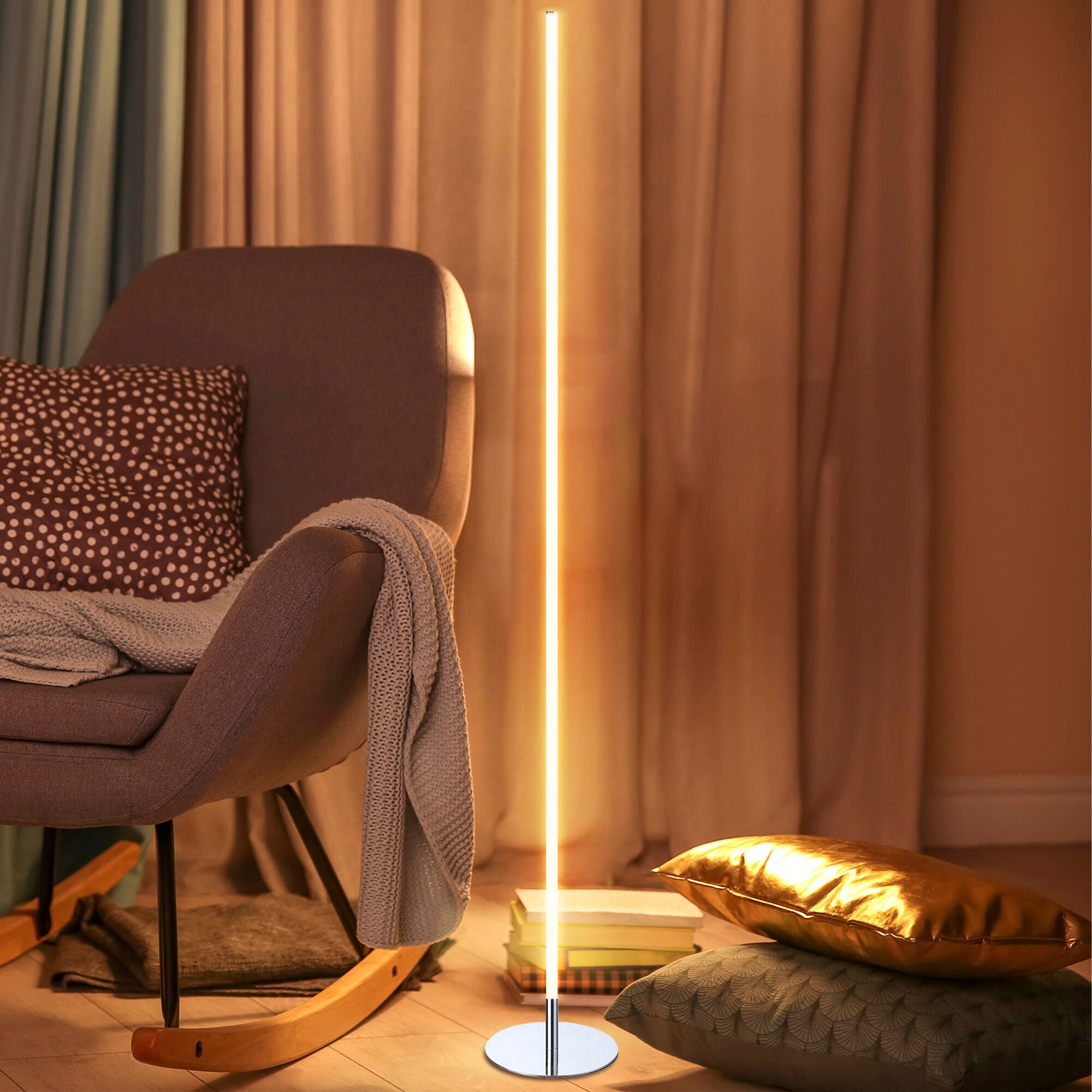 Jonathan Y Iris Floor Lamp, Chrome, large
