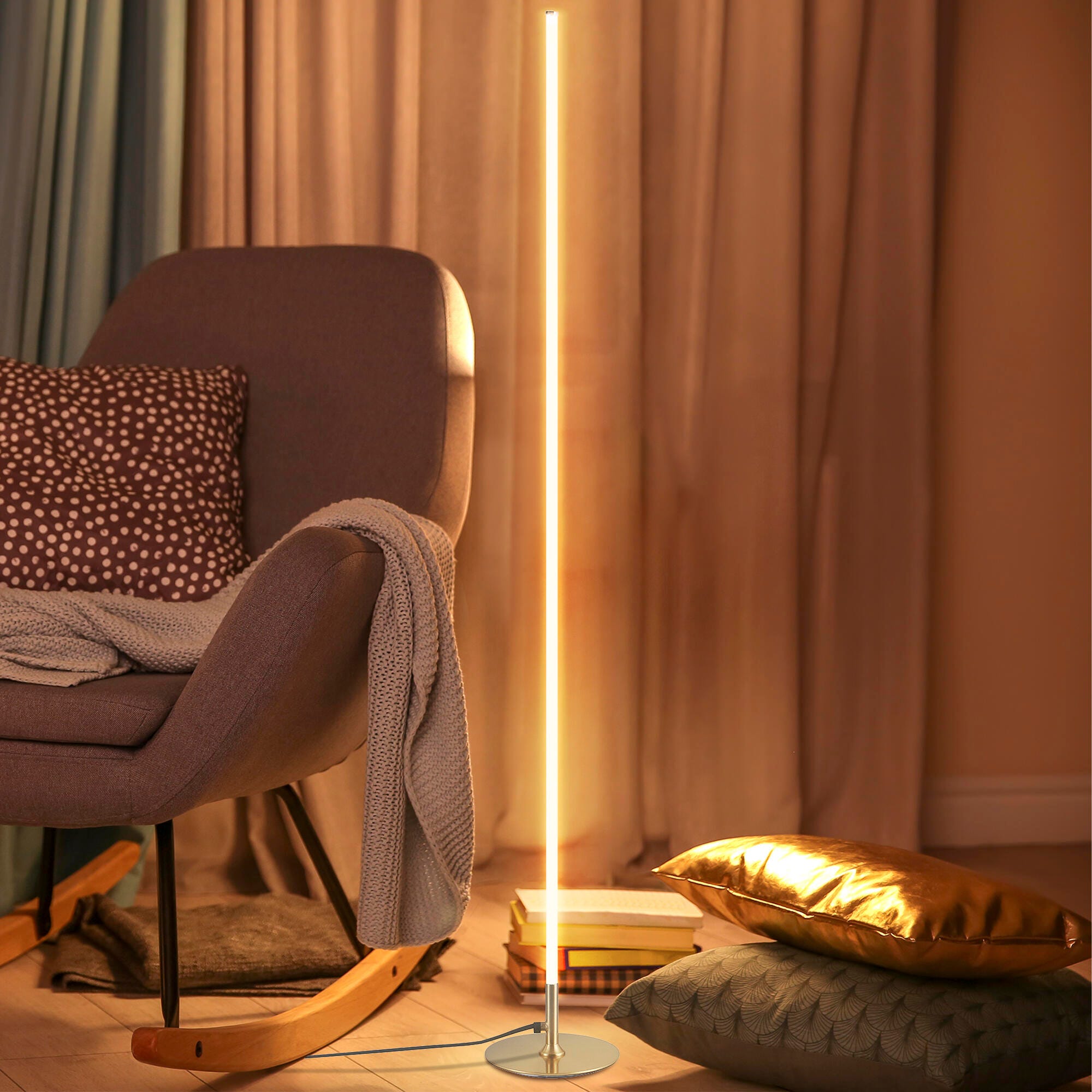 Jonathan Y Iris Floor Lamp, Gold, large