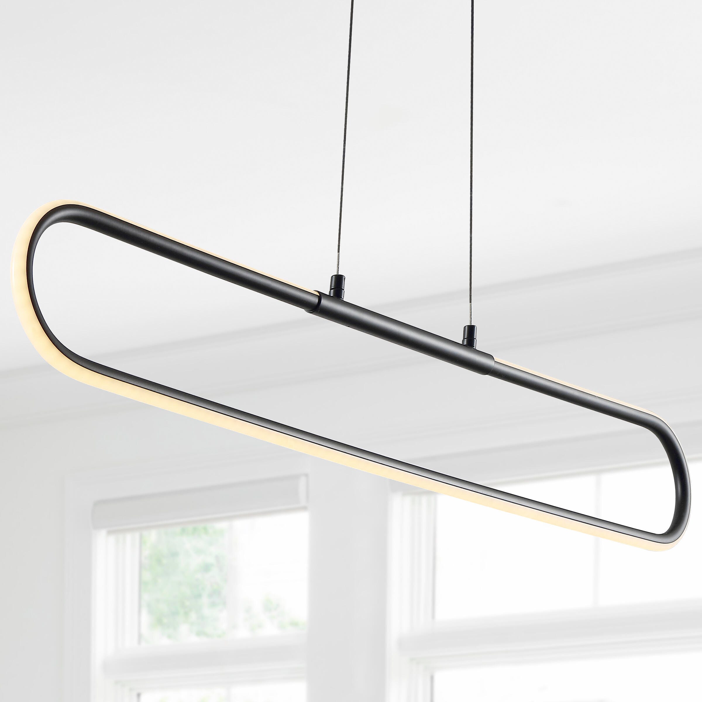 Jonathan Y Ned Pendant Light, Black, large