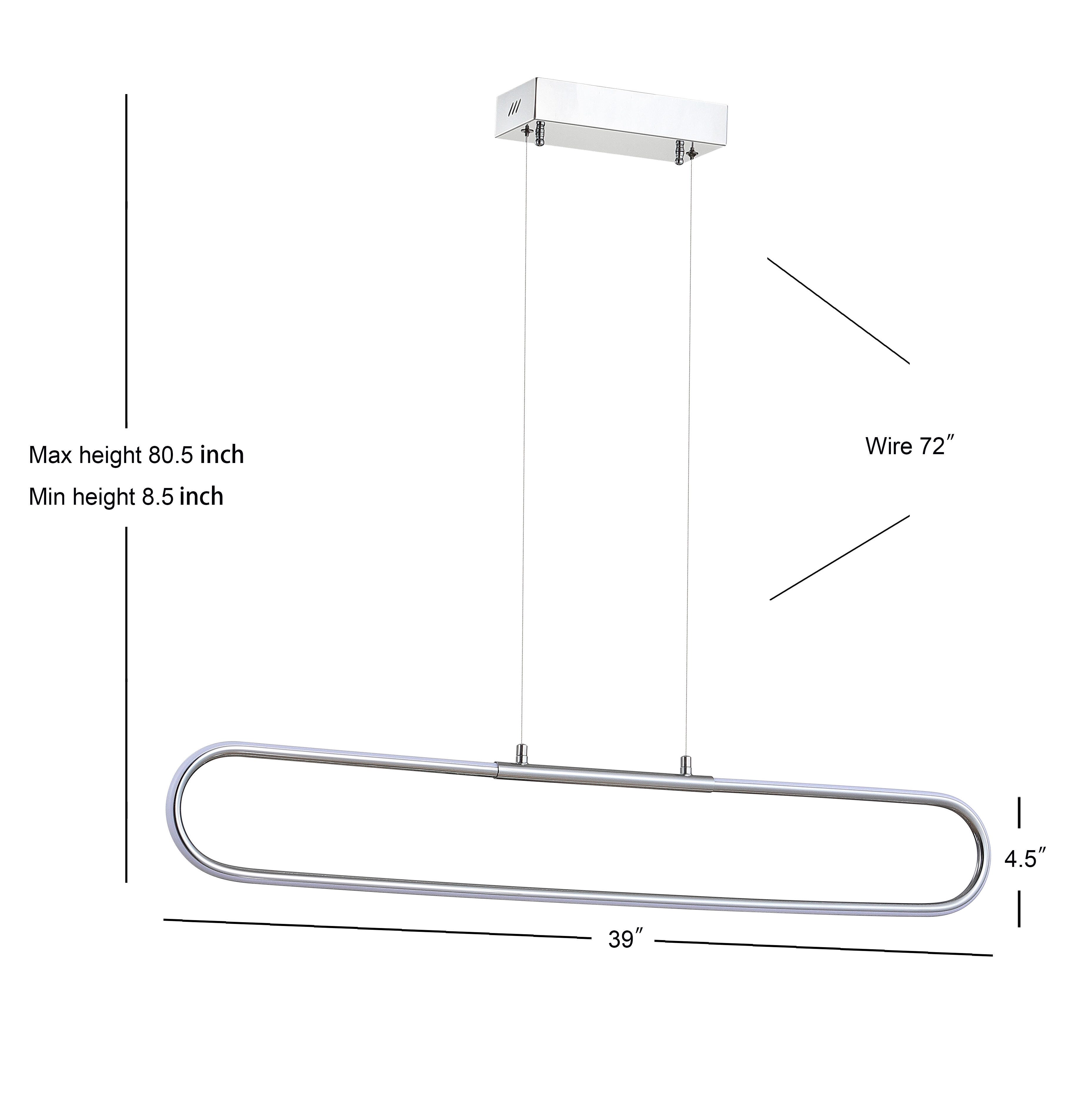 Jonathan Y Ned Pendant Light, Chrome, large