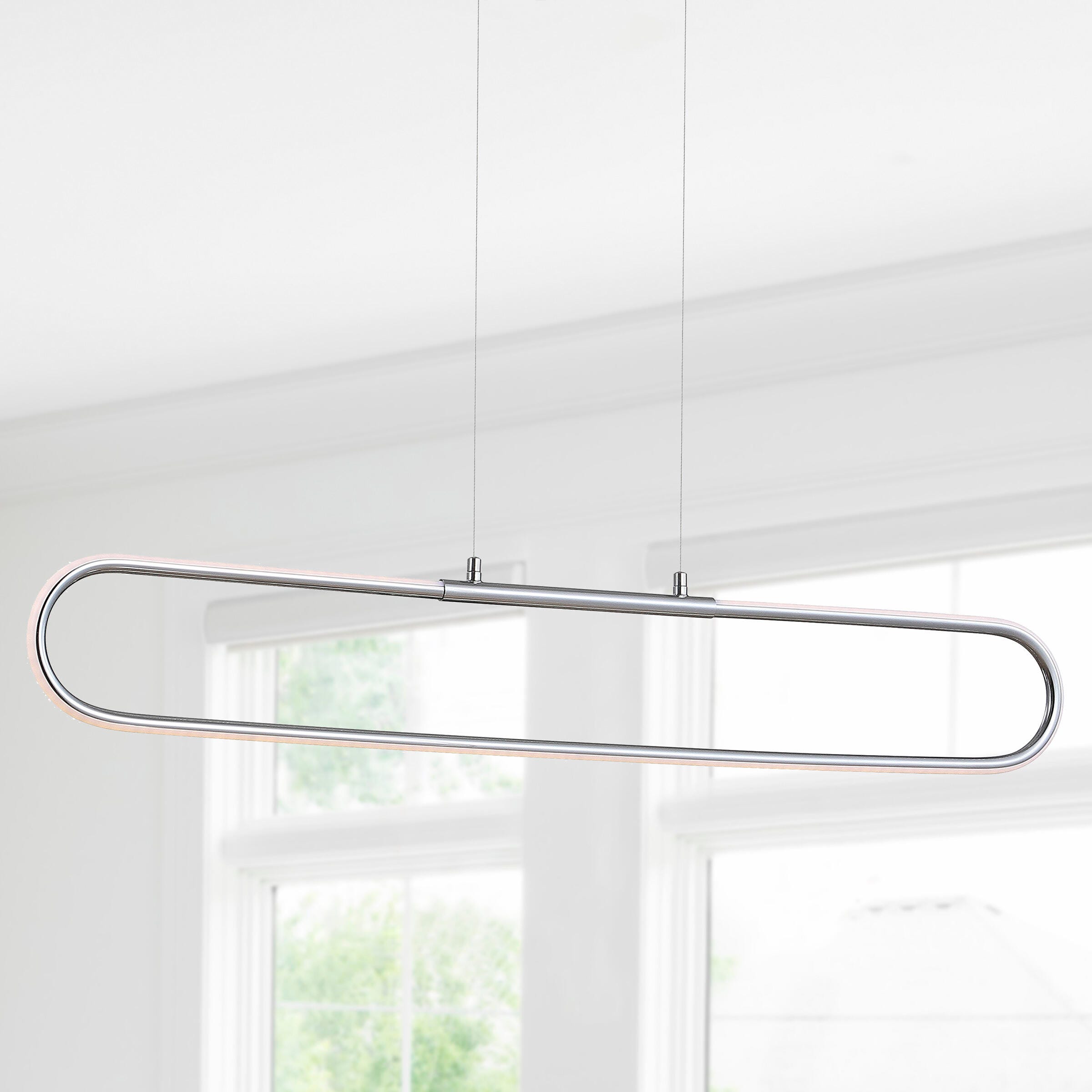 Jonathan Y Ned Pendant Light, Chrome, large