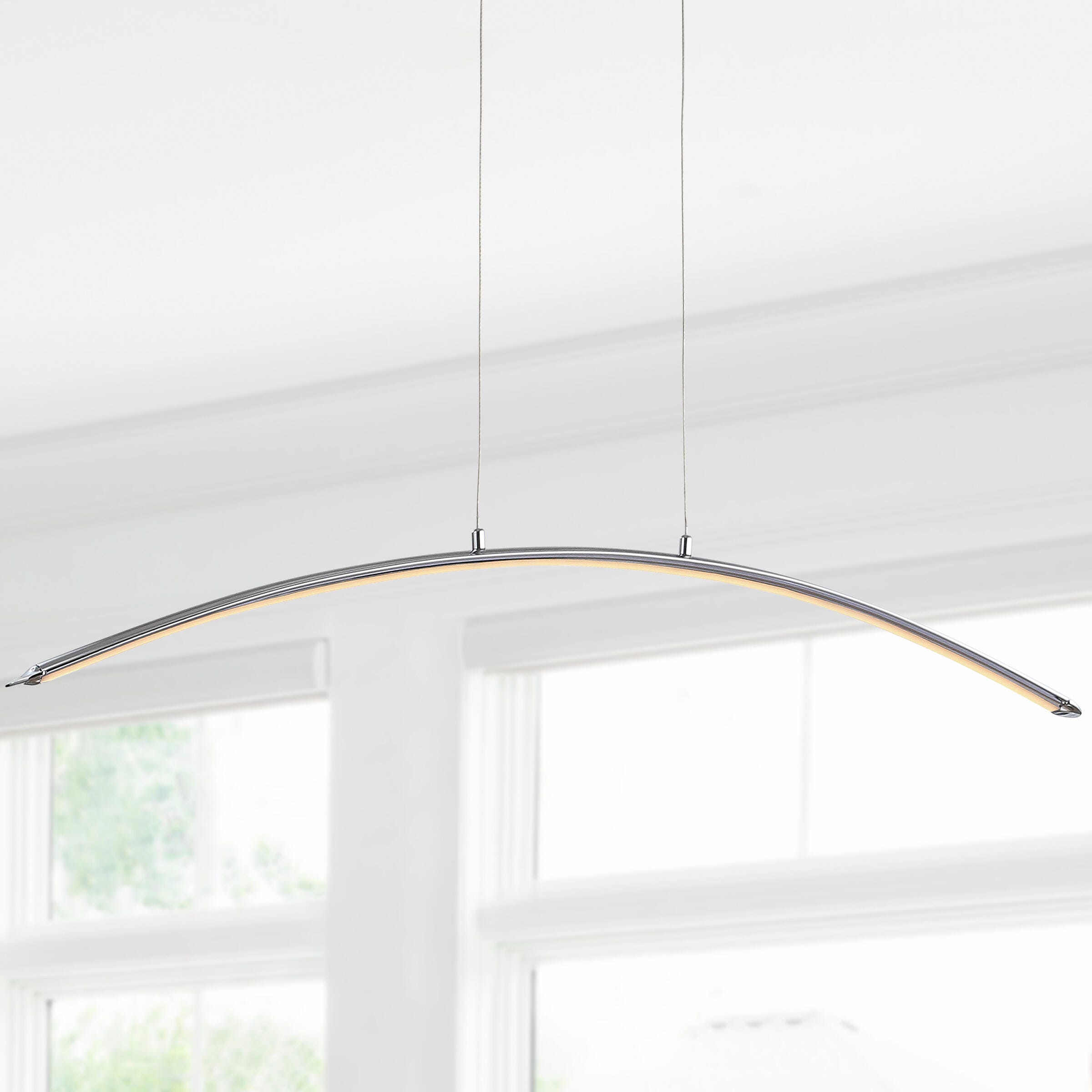 Jonathan Y Roxanna Pendant Light, Chrome, large