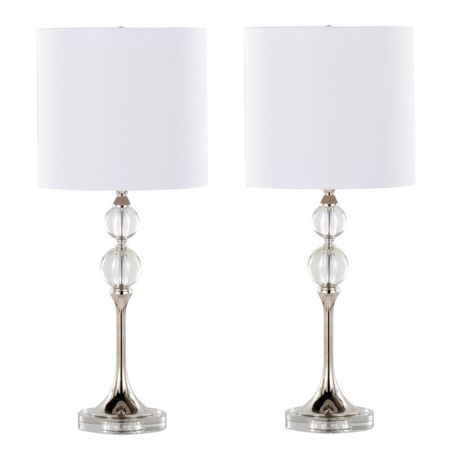 LumiSource Clara Table Lamp (Set of 2), Clear