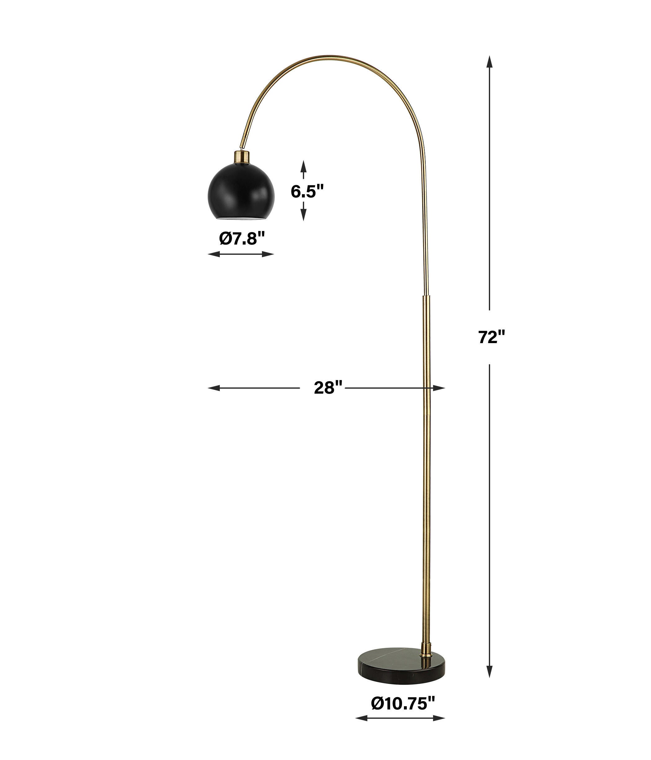 Exalted Living Arched Floor Lamp, , large