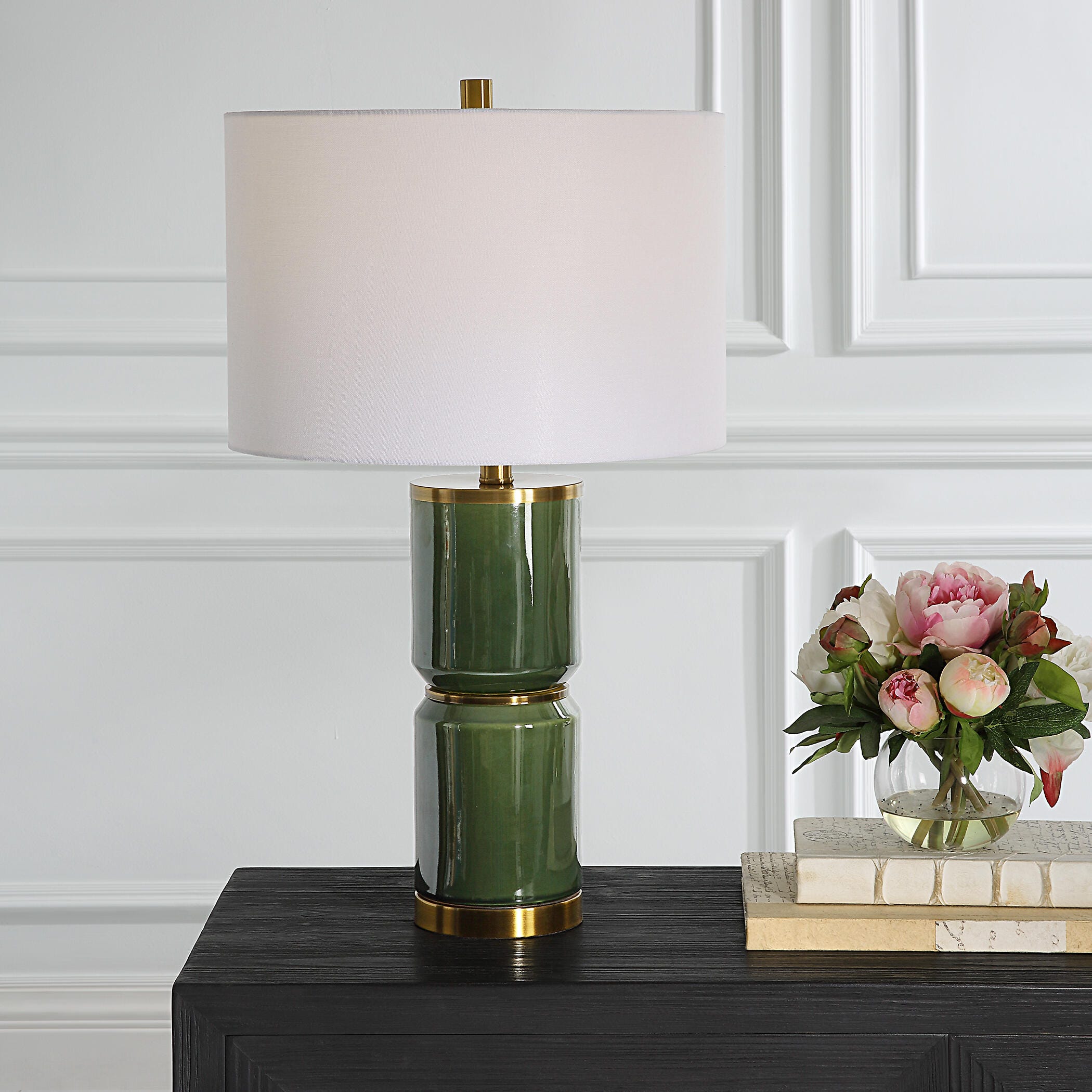 Exalted Living Cylinders Table Lamp, Green, rollover