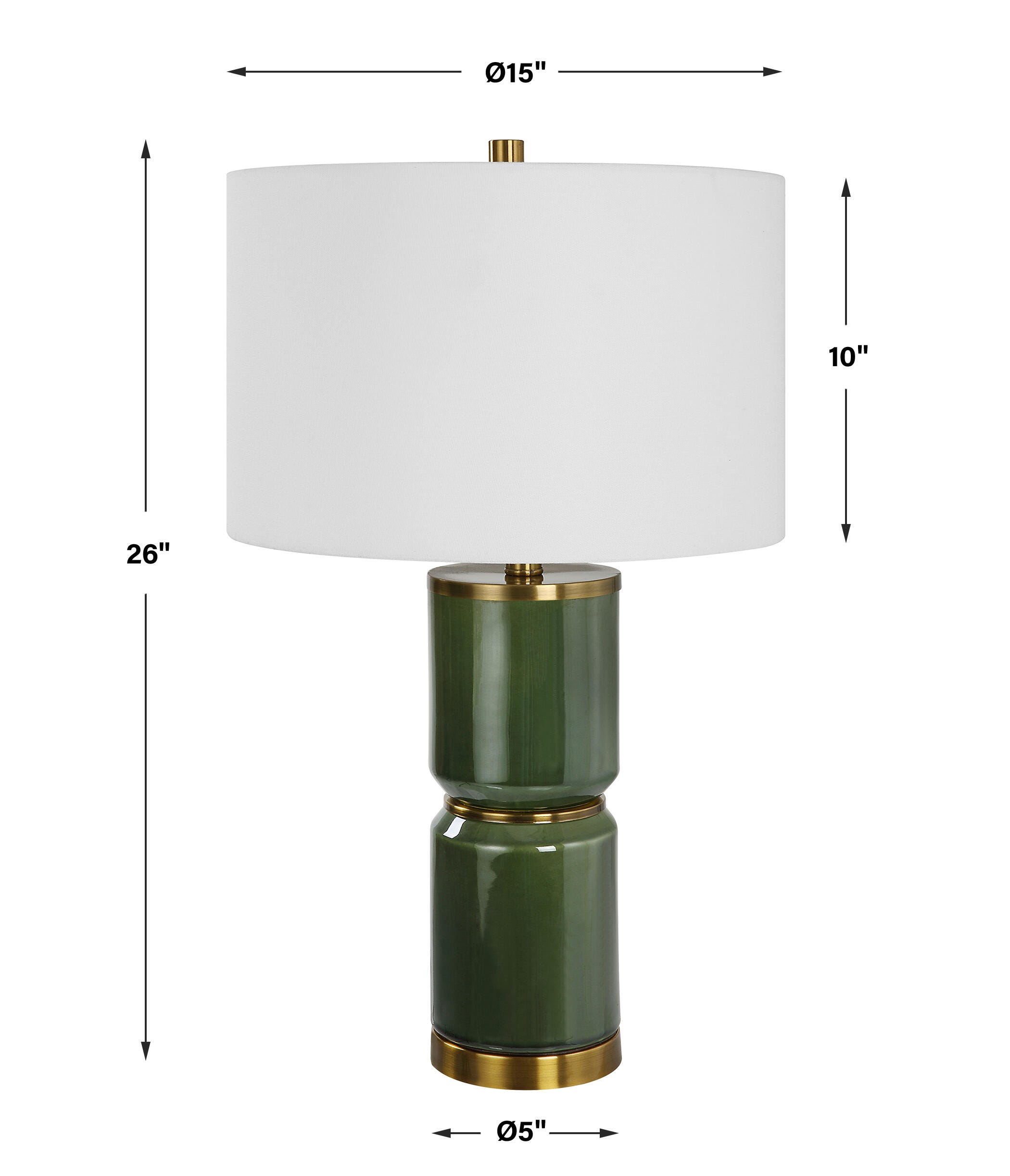 Exalted Living Cylinders Table Lamp, Green, large