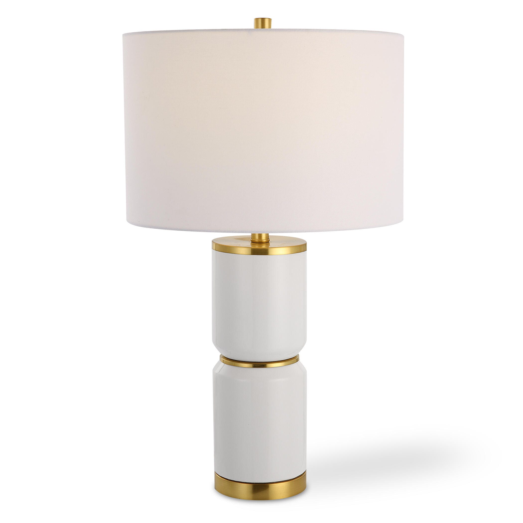 Exalted Living Cylinders Table Lamp, White, large